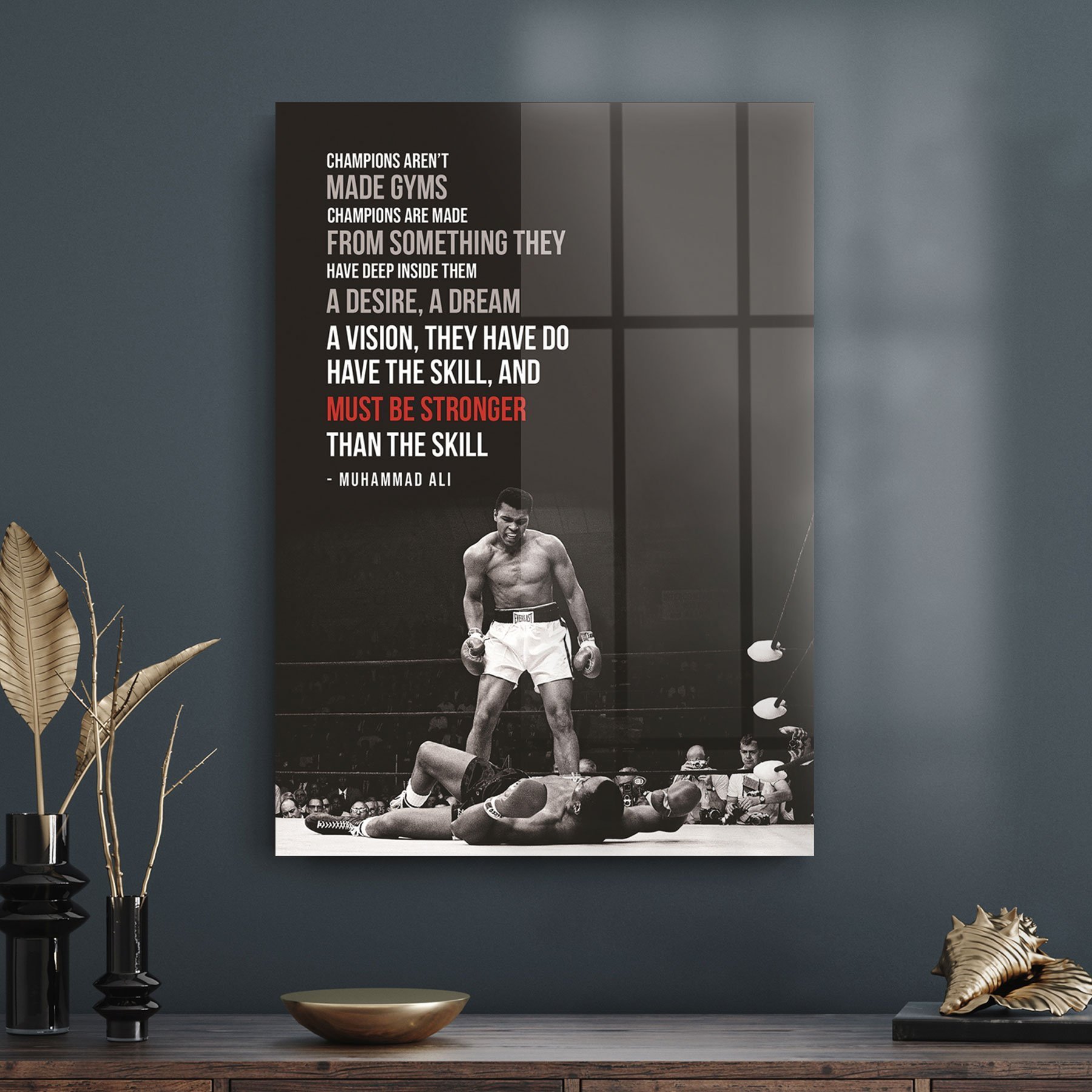 Decovetro Cam Tablo Muhammed Ali Motivasyonel 50x70 cm