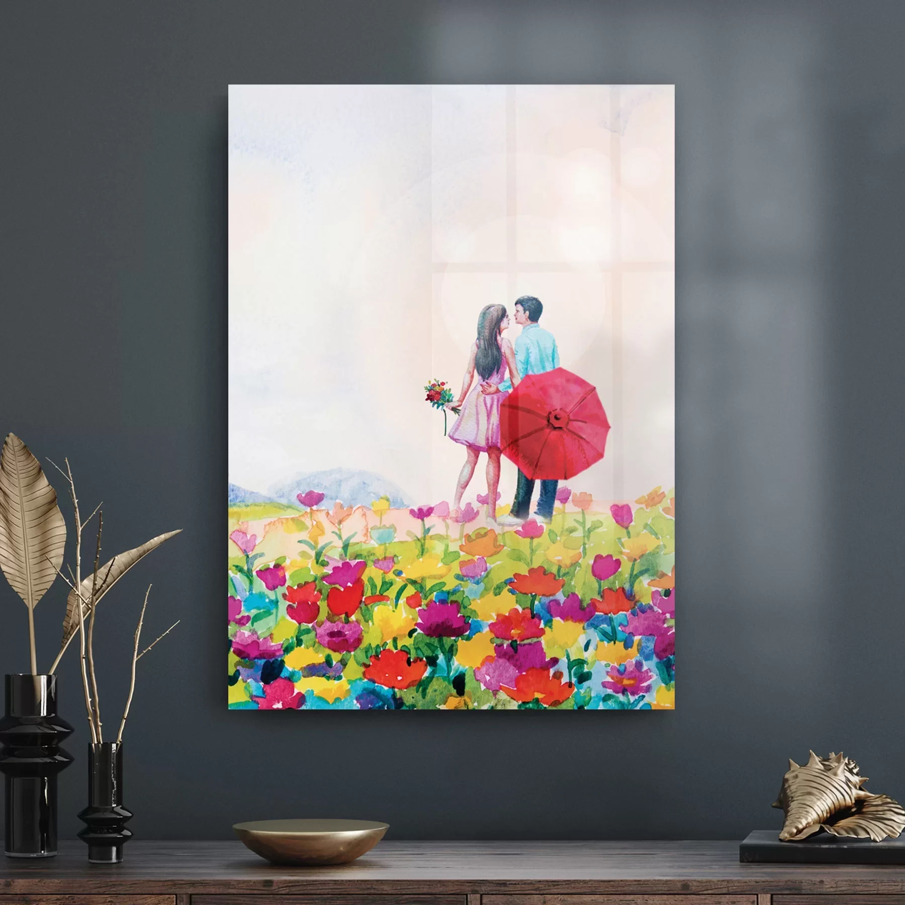 Decovetro Cam Tablo Yağlı Boya Love 50x70 cm