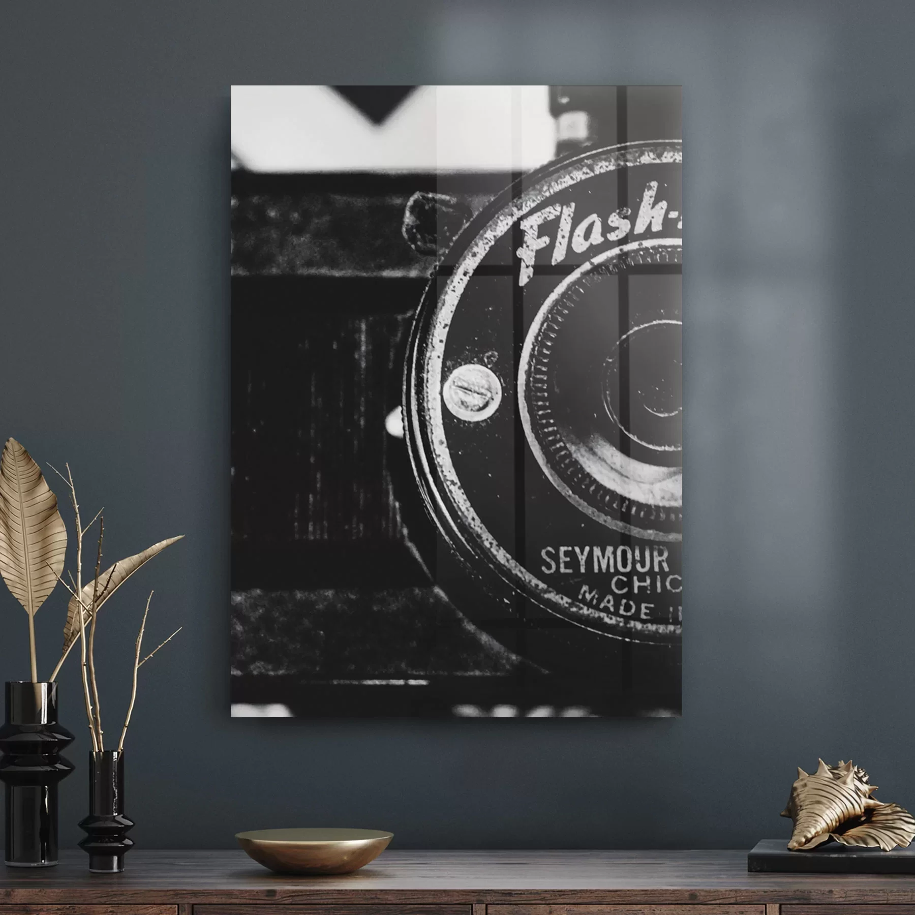 Decovetro Cam Tablo Vintage Fotoğraf makinesi 50x70 cm