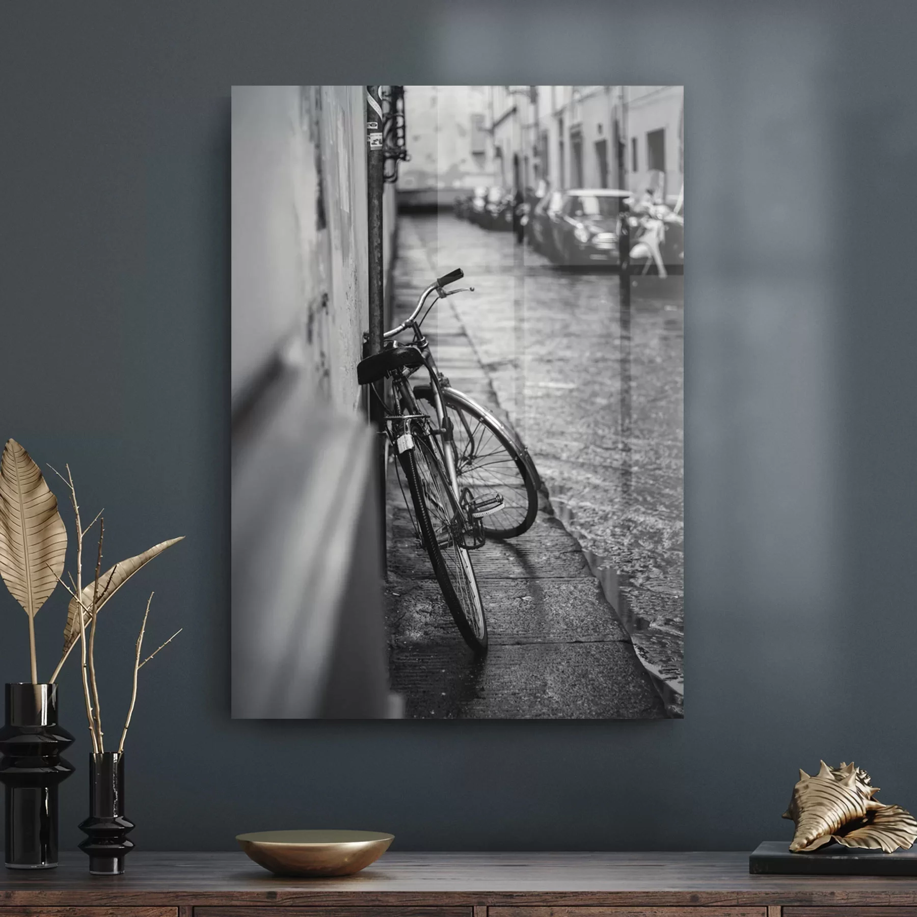 Decovetro Cam Tablo Vintage Şehir Bisikleti 50x70 cm