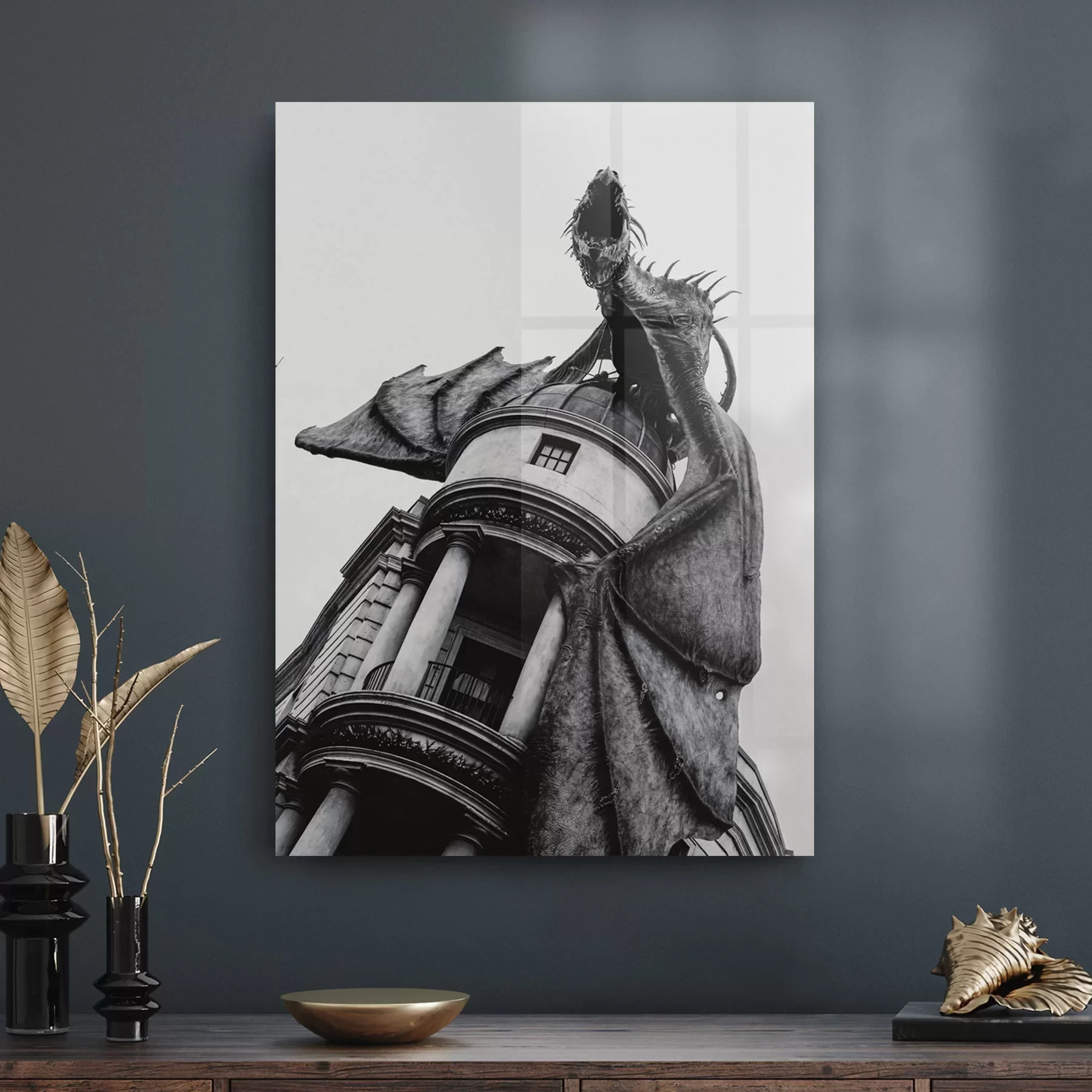 Decovetro Cam Tablo Harry Potter Gringotts Dragon 50x70 cm