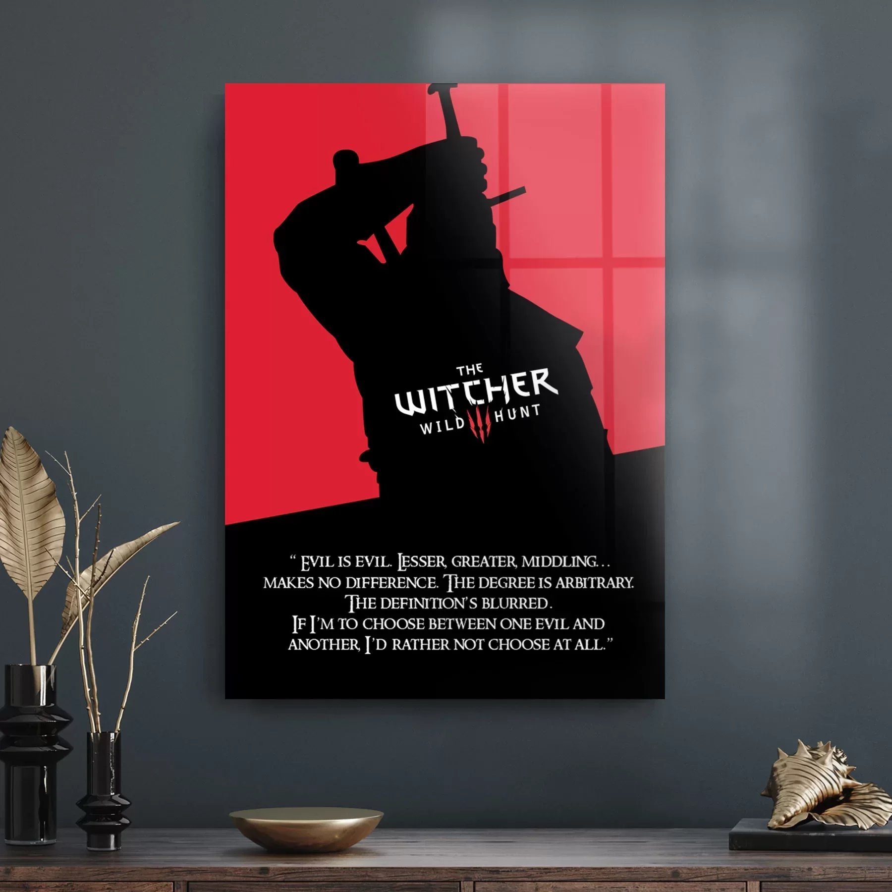Decovetro Cam Tablo Witcher Evil is Evil 50x70 cm