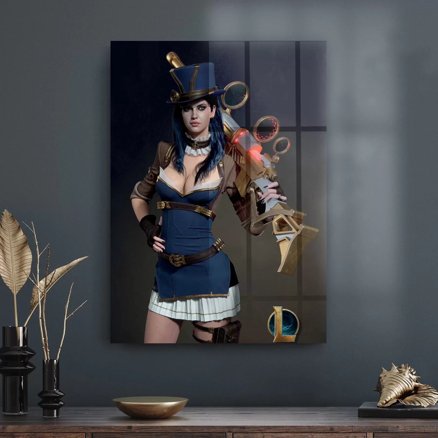 Decovetro Cam Tablo Lol Caitlyn Kiramman 50x70 cm