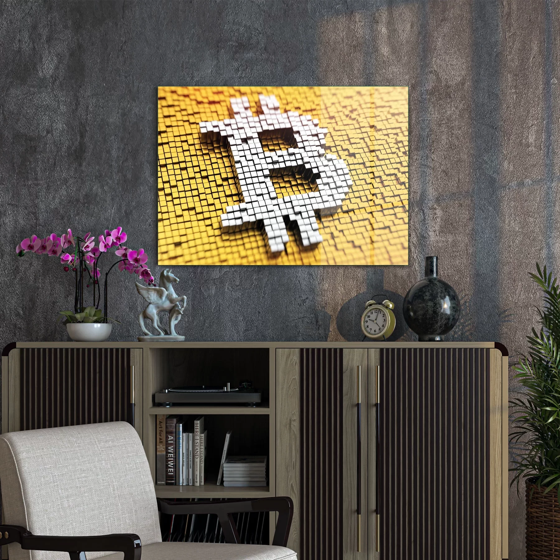 Decovetro Cam Tablo Bitcoin Logo 50x70 cm