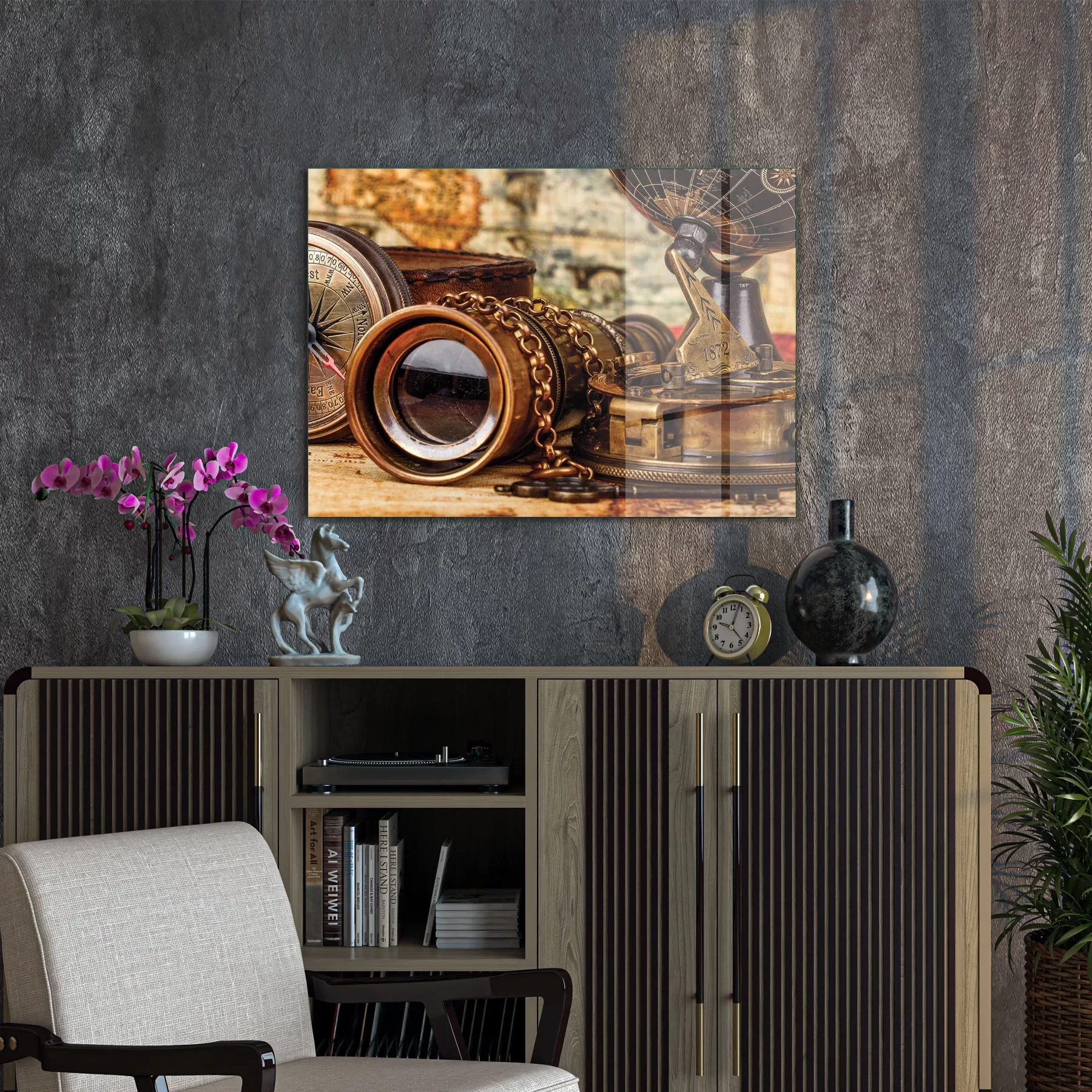 Decovetro Cam Tablo Eski Harita Tarzı 50x70 cm