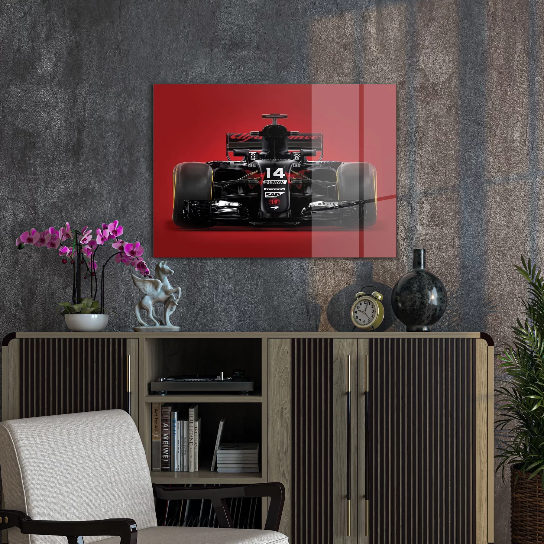 Decovetro Cam Tablo Formula 1 Kırmızı 50x70 cm
