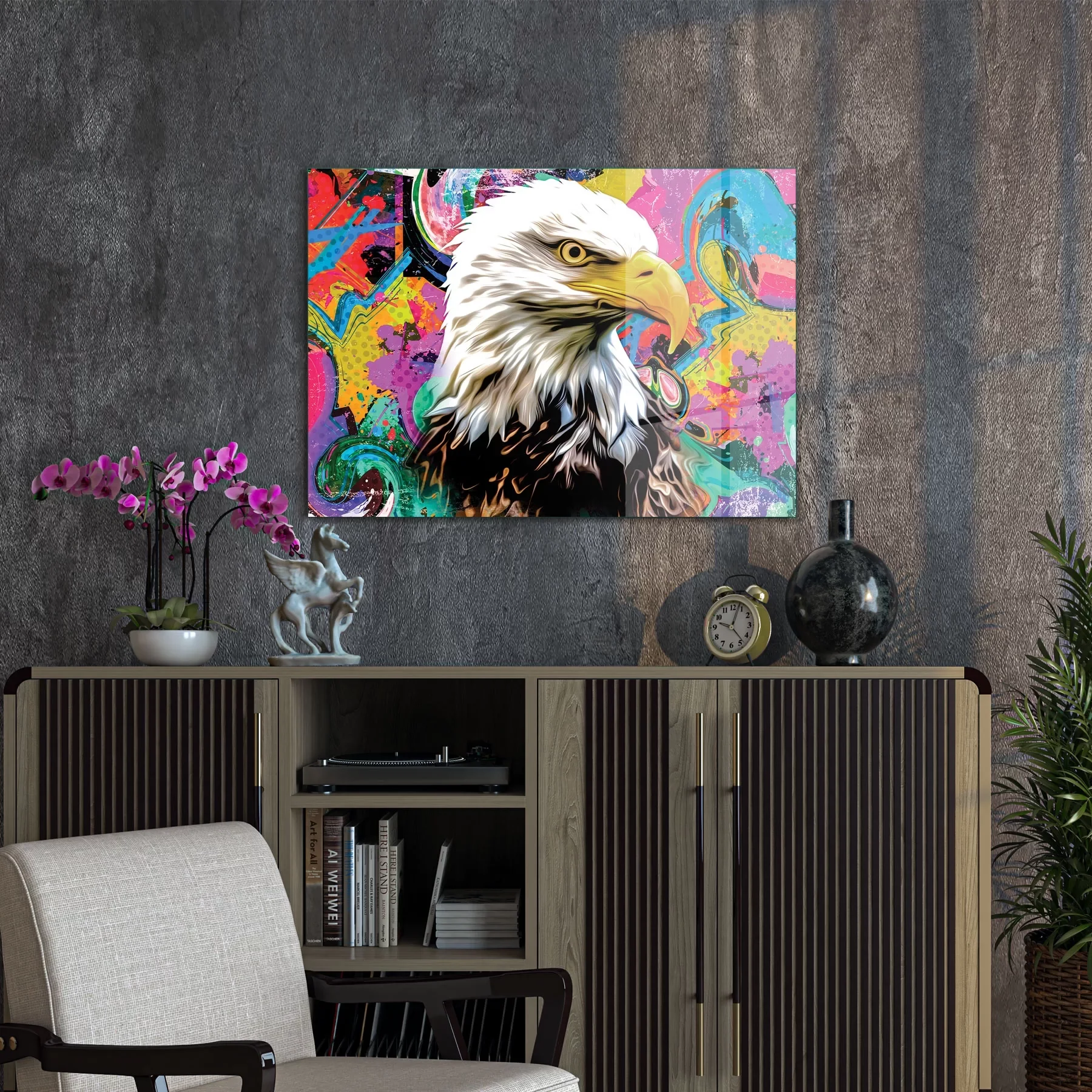 Decovetro Cam Tablo Pop Art Eagle 50x70 cm