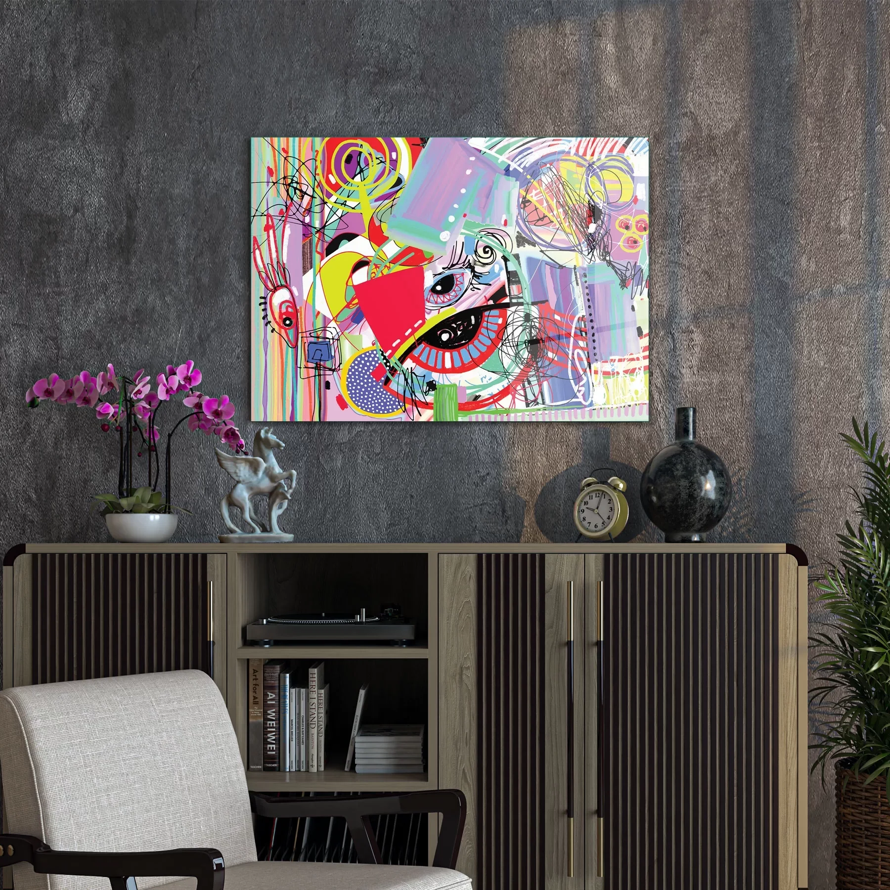Decovetro Cam Tablo Eye Lines 50x70 cm