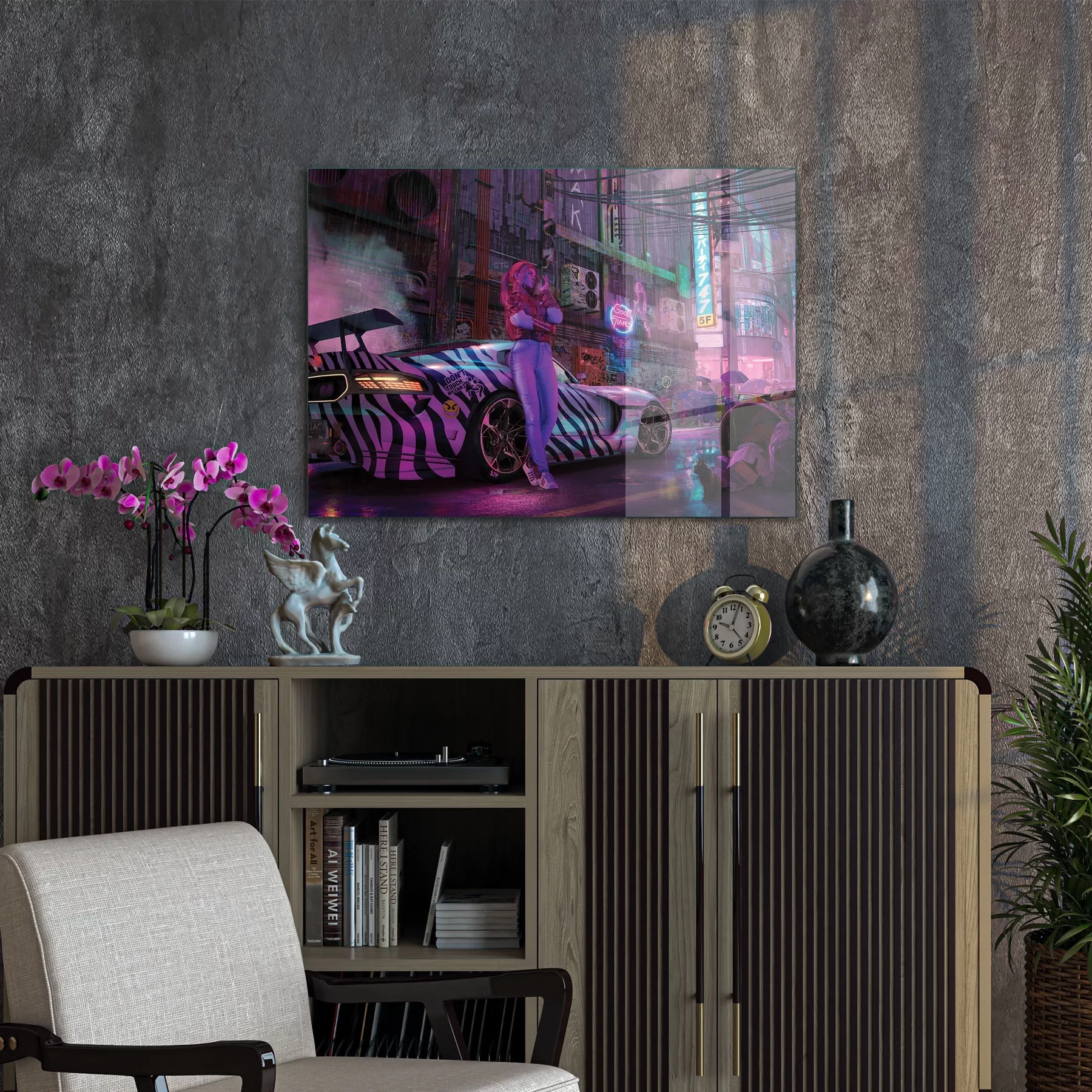 Decovetro Cam Tablo Gamer Cyberpunk City 50x70 cm