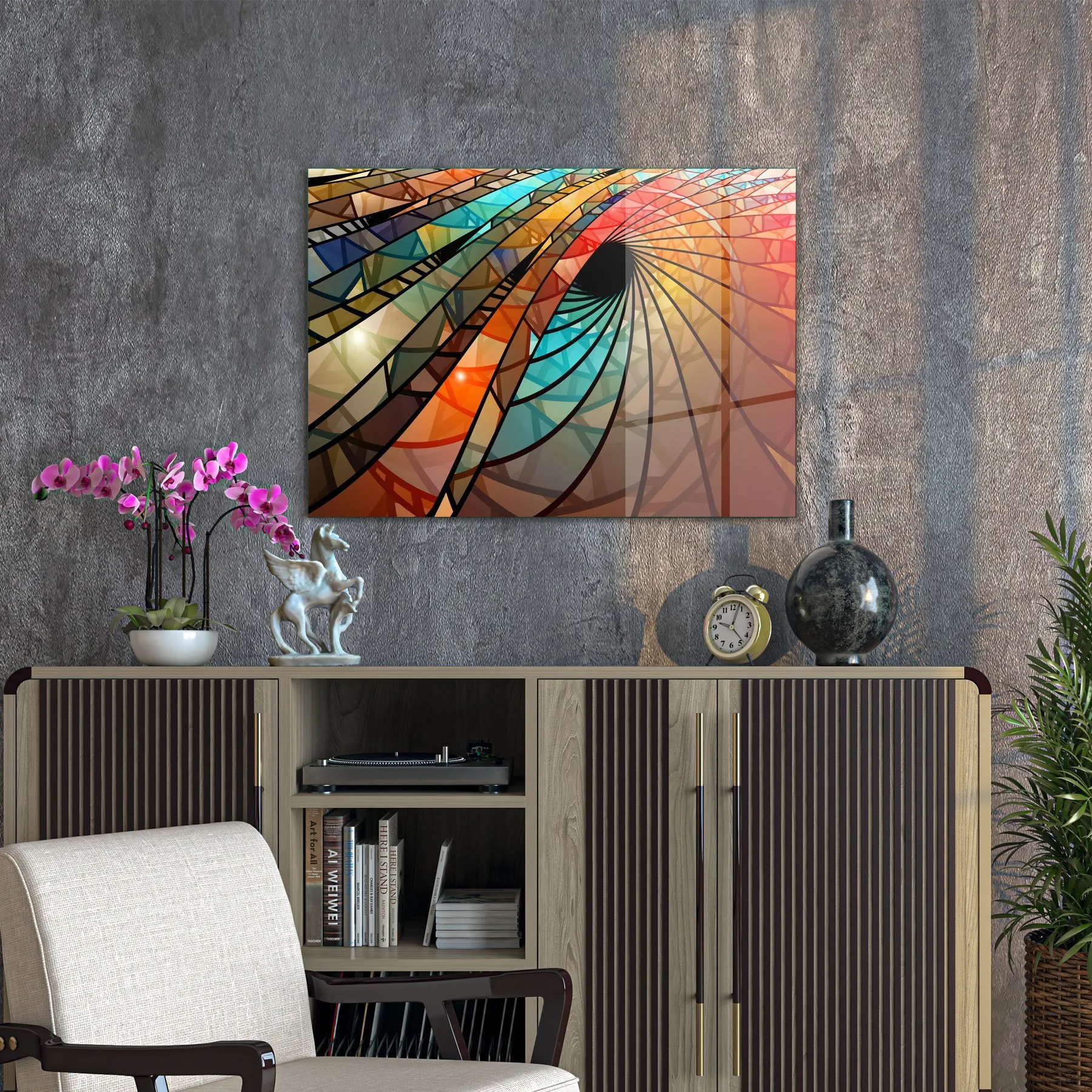 Decovetro Cam Tablo Geometrik Tasarım 50x70 cm