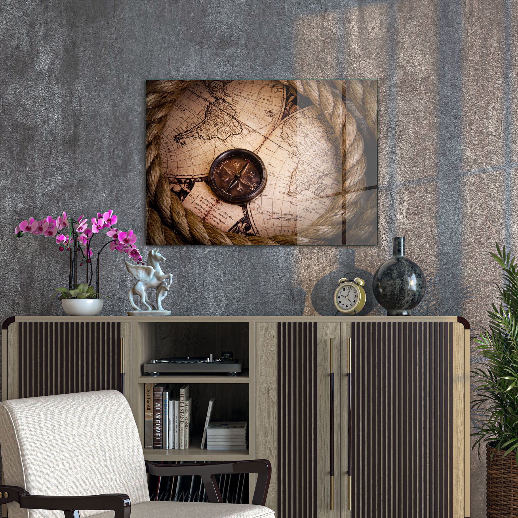 Decovetro Cam Tablo Old World Map 50x70 cm