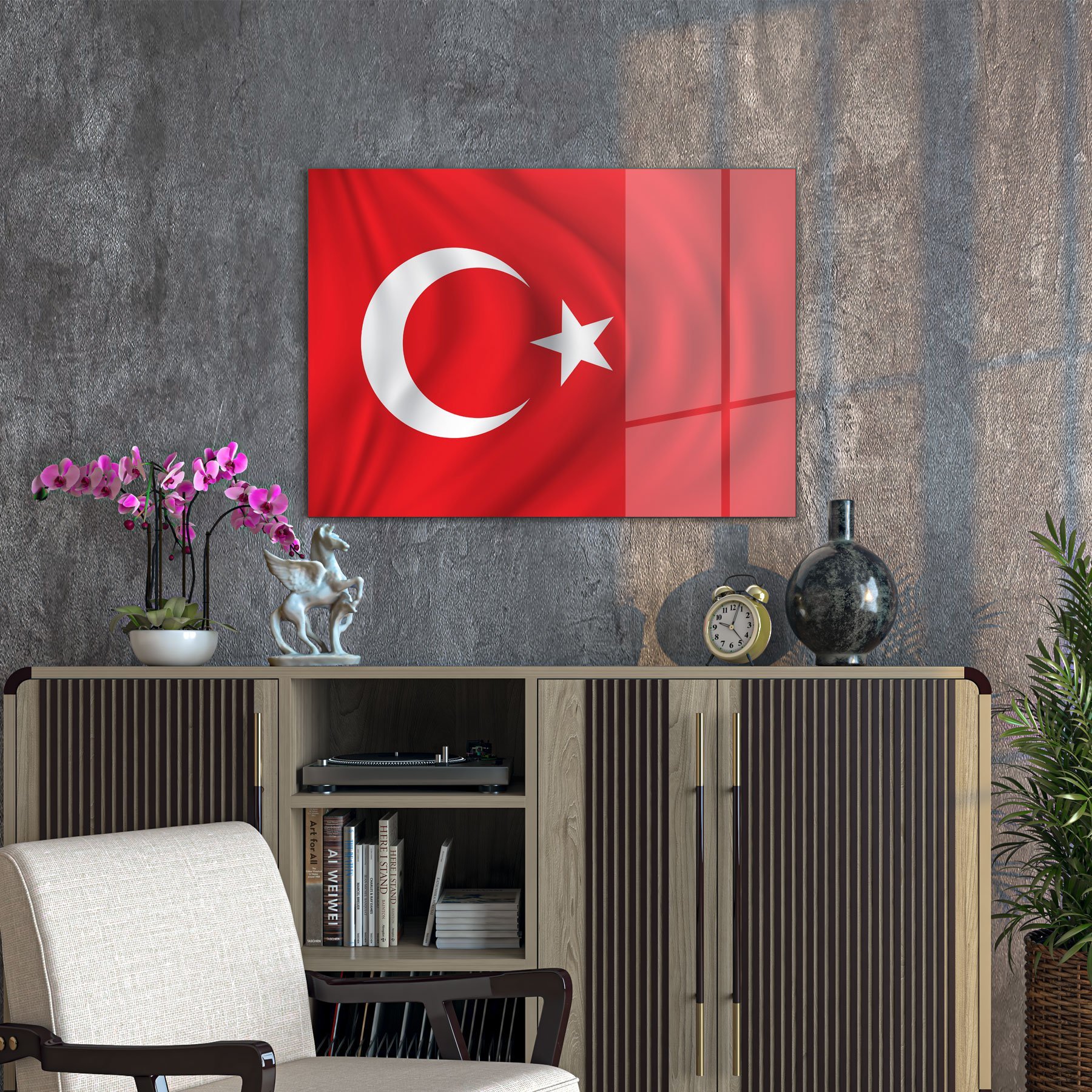 Decovetro Cam Tablo Türk Bayrağı 50x70 cm
