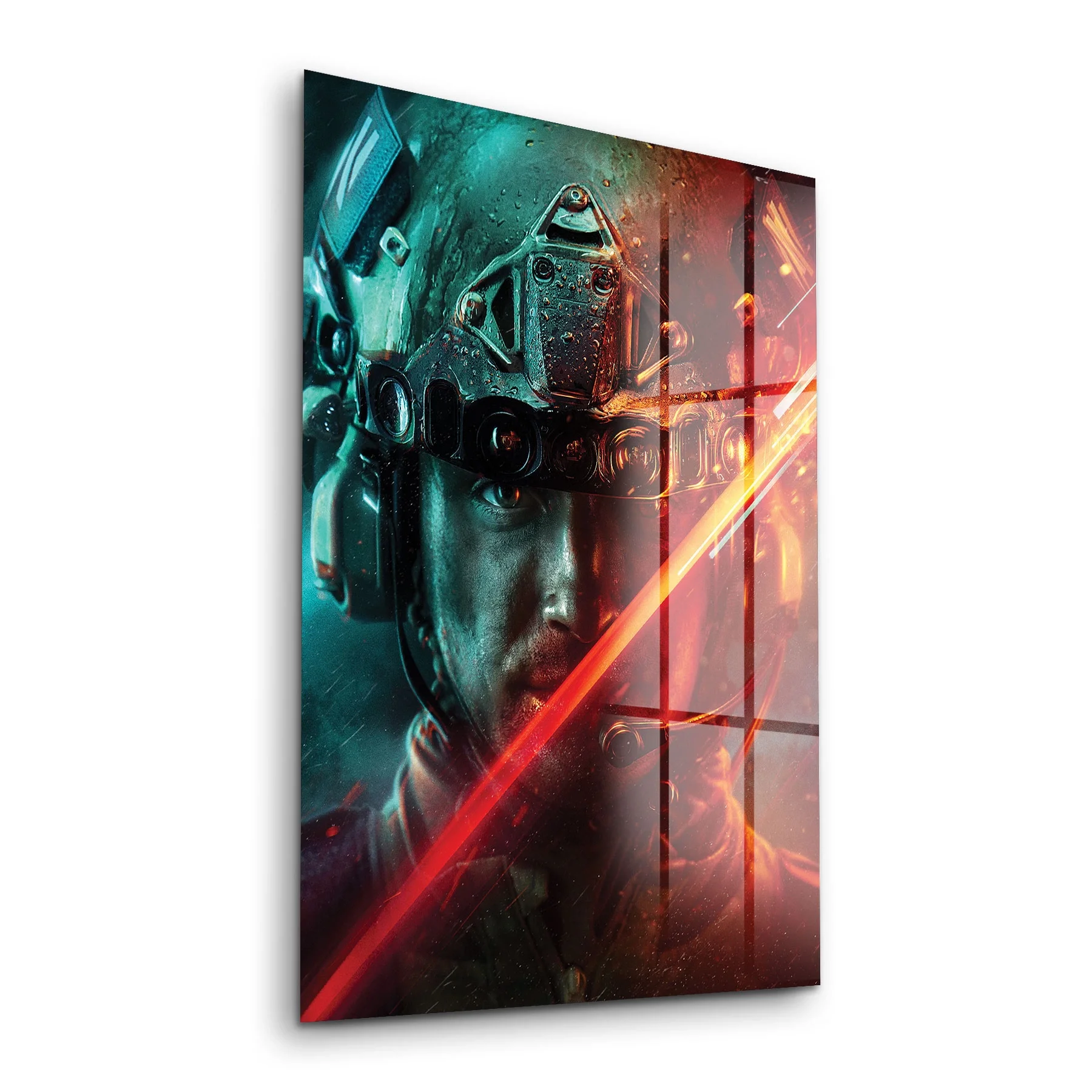 Decovetro Cam Tablo Battlefield Soldier Red 30x40 cm