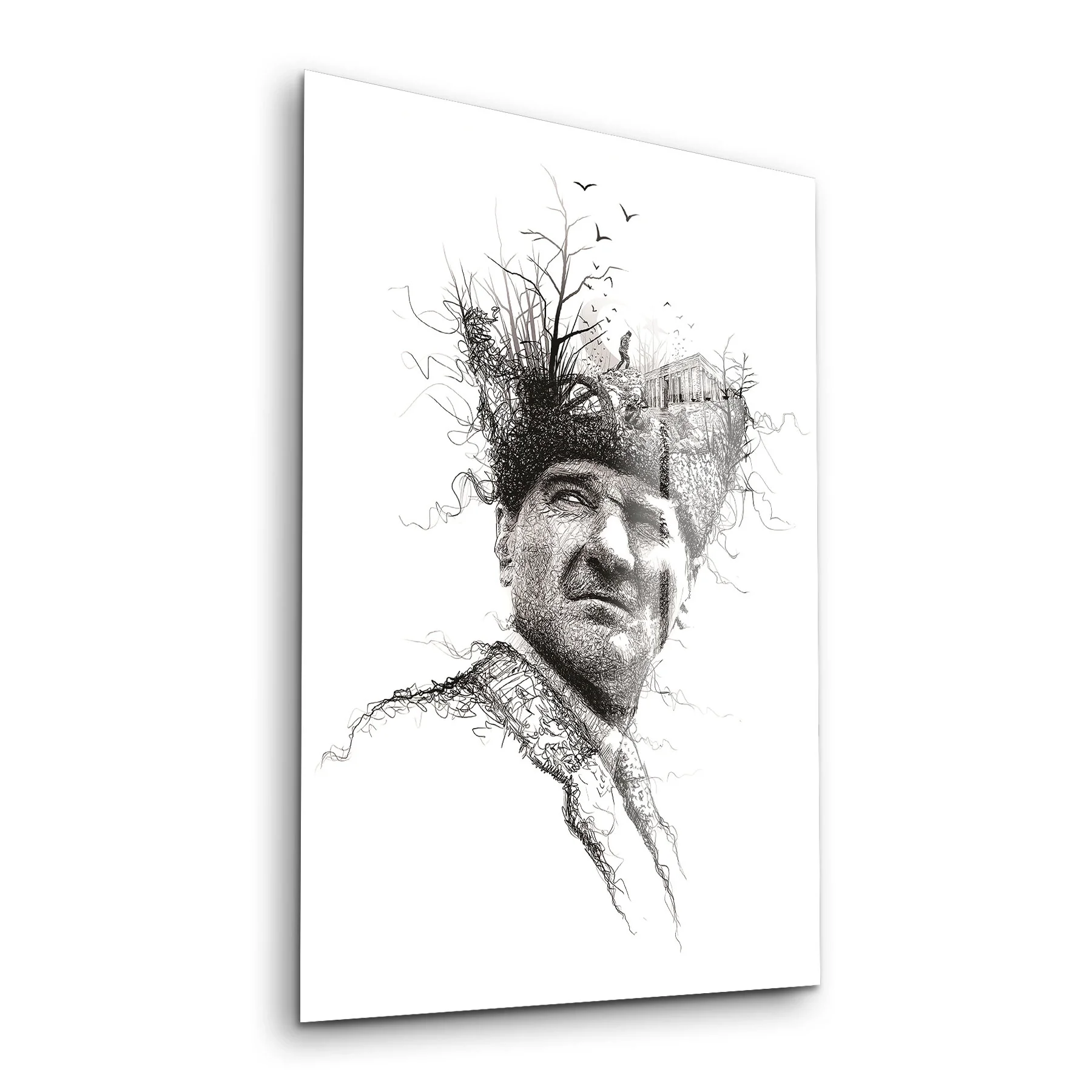 Decovetro Atatürk Cam Tablo Özel çizim 30x40 cm