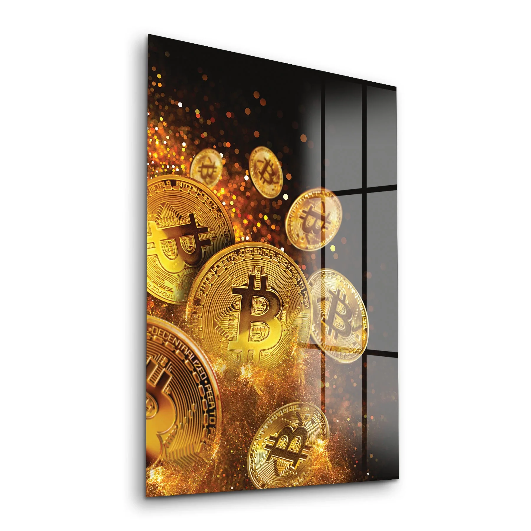 Decovetro Cam Tablo Bitcoin Gold 30x40 cm