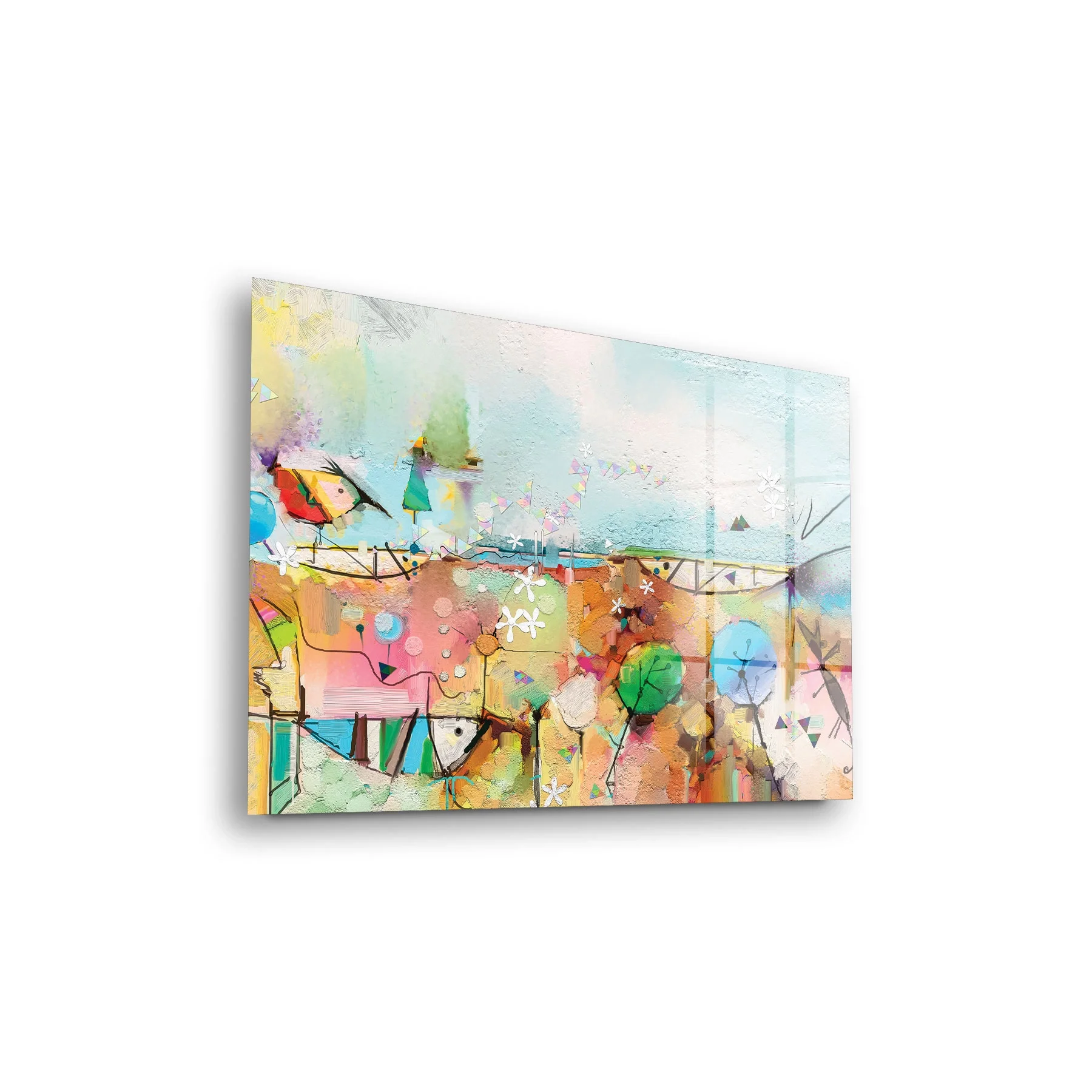 Decovetro Cam Tablo Sulu Boya Renkli Desenler 30x40 cm
