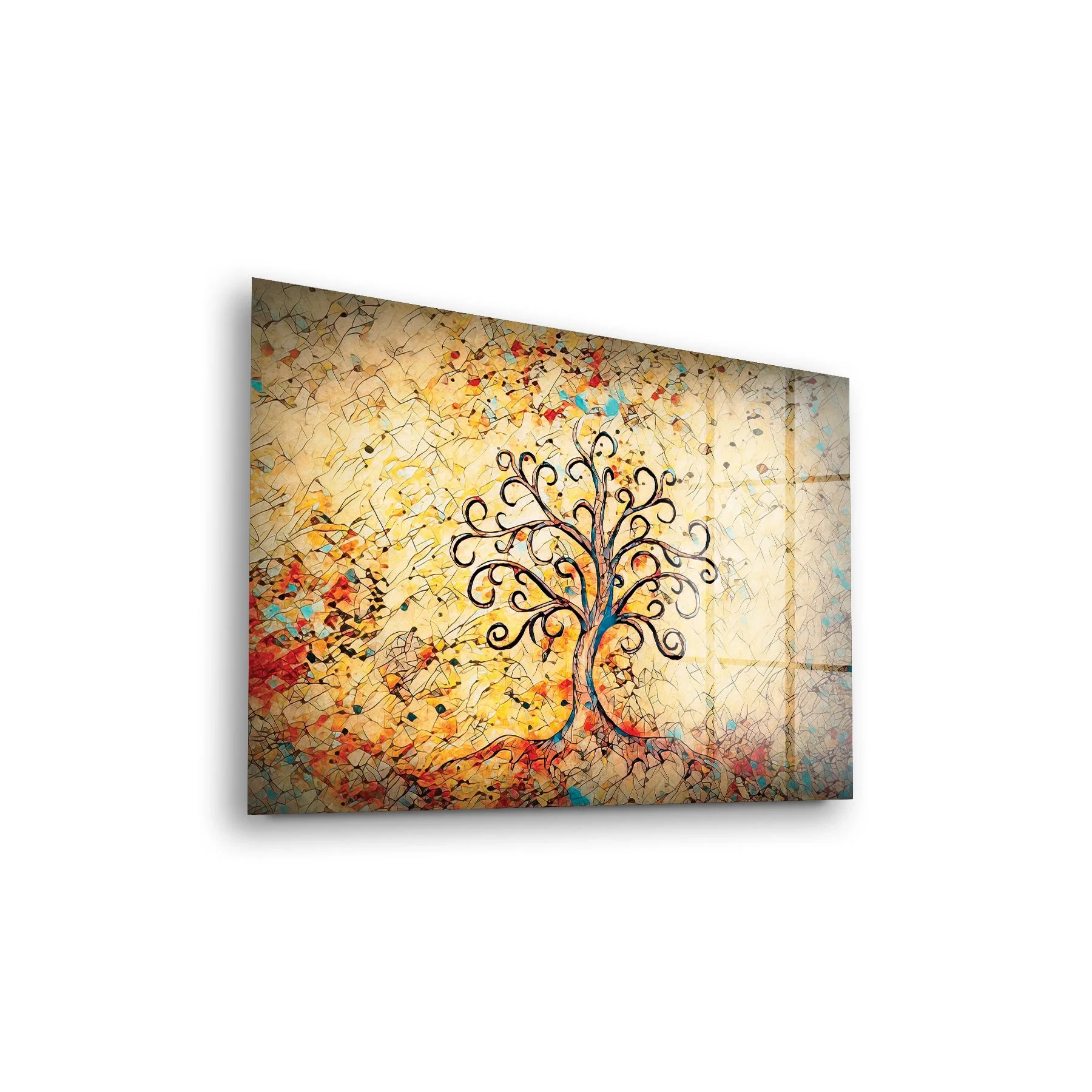 Decovetro Cam Tablo Renkli Hayat Ağacı 30x40 cm