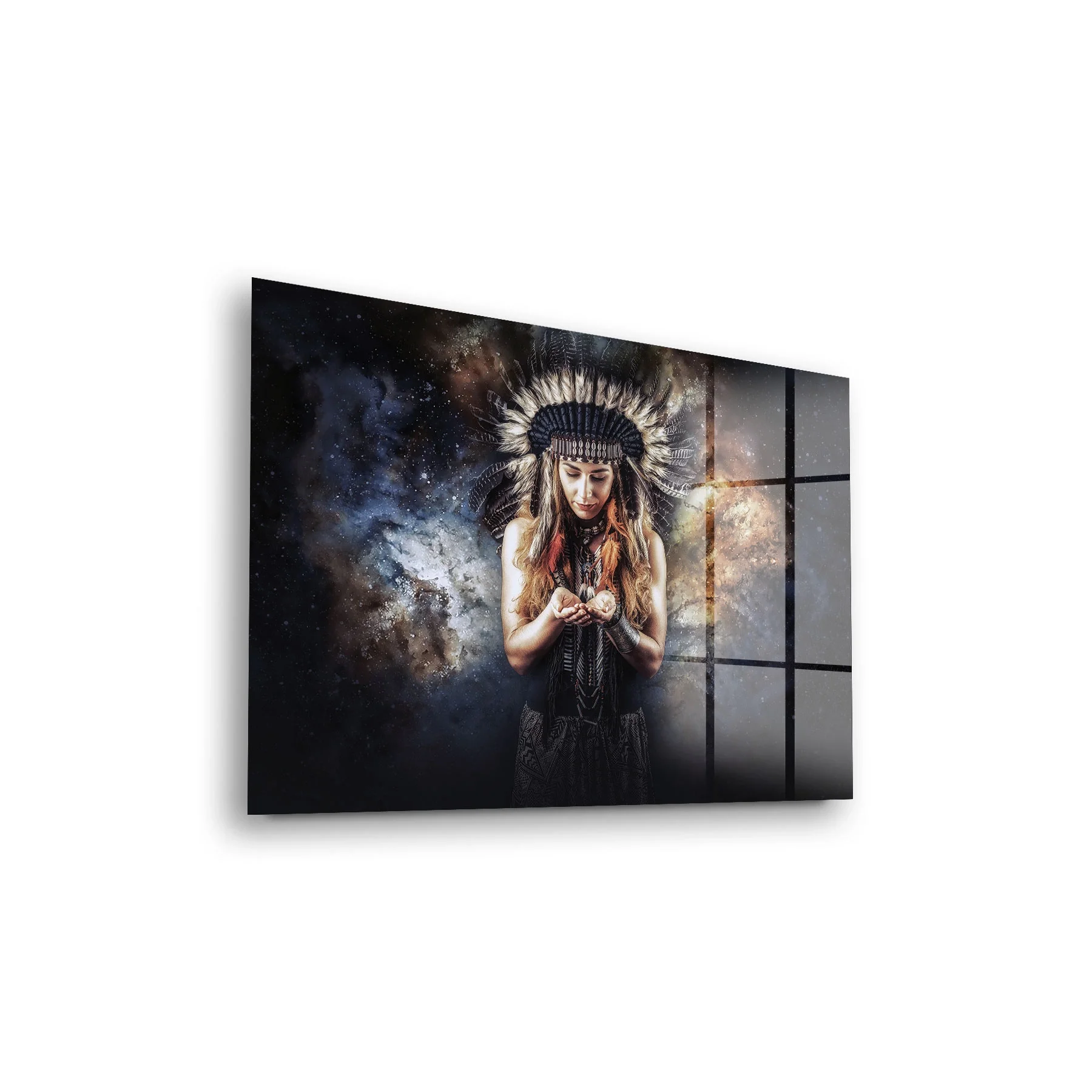 Decovetro Cam Tablo Spiritual Kızılderili Kadın 30x40 cm