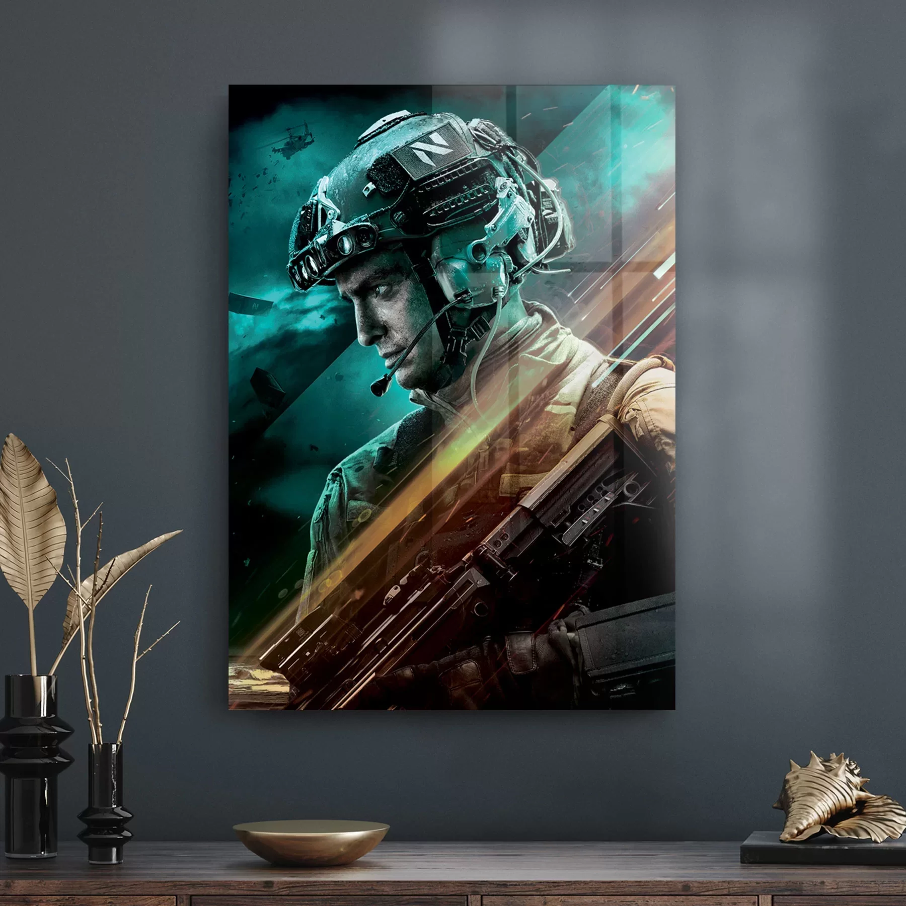 Decovetro Cam Tablo Battlefield Soldier 70x100 cm