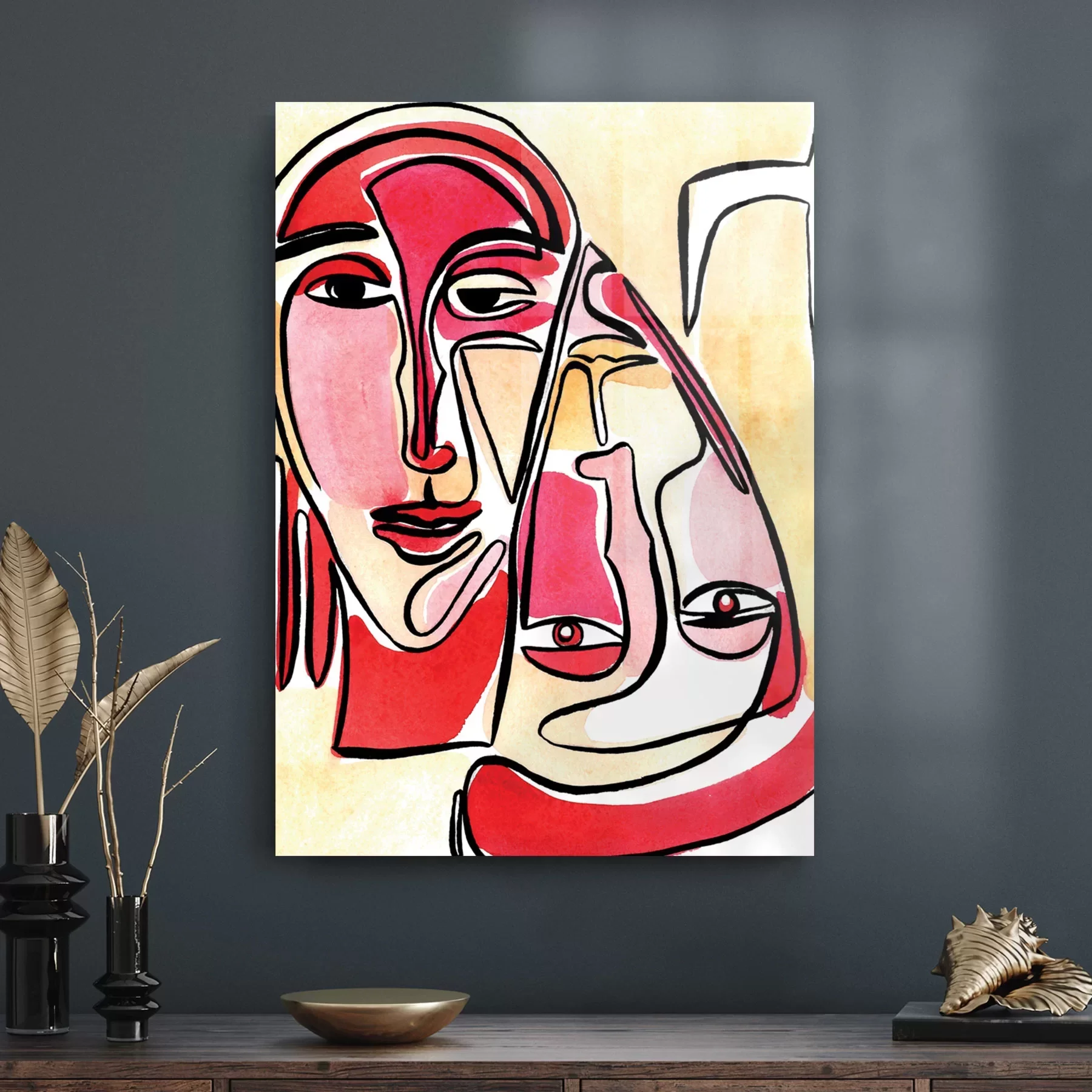 Decovetro Cam Tablo Arthistic Faces 70x100 cm