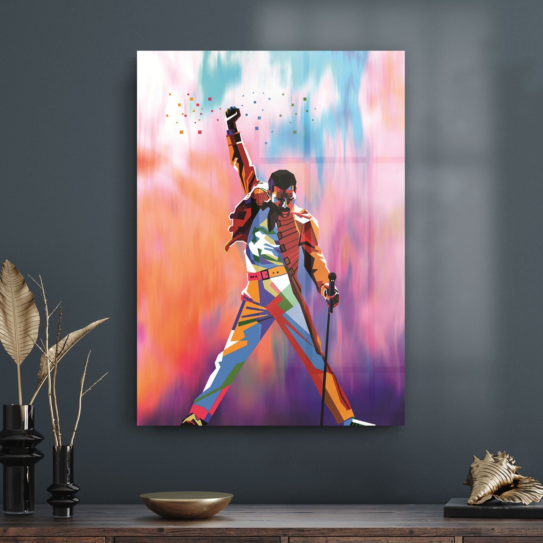 Decovetro Queen Freddie Mercury Tablo illüstrasyon 70x100 cm