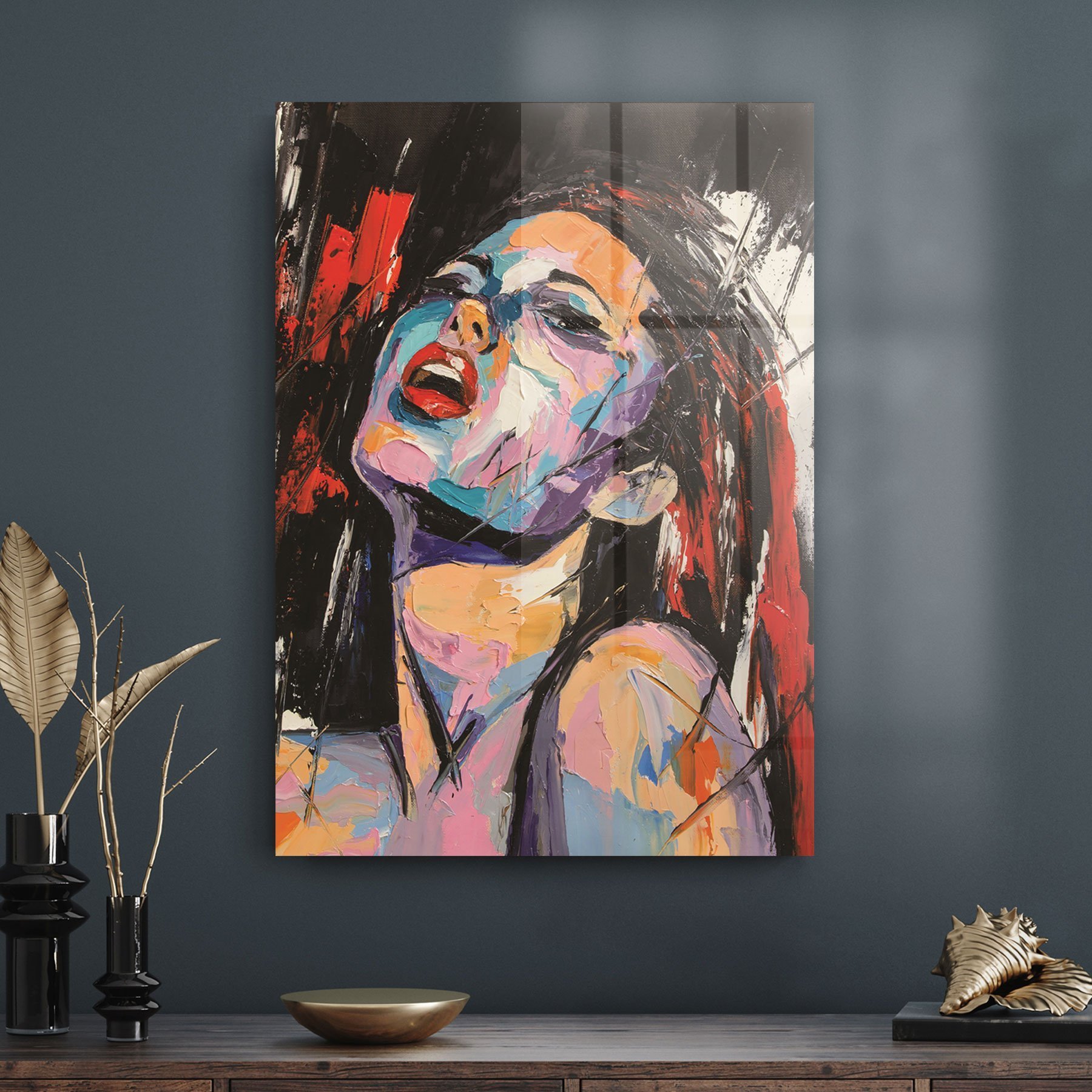 Decovetro Cam Tablo Abstract Kadın Portresi 70x100 cm