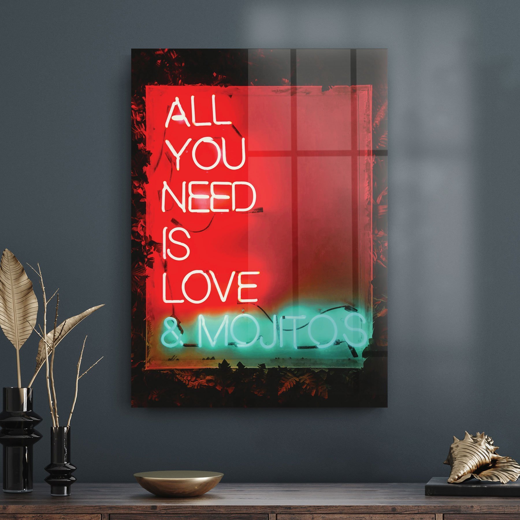 Decovetro Cam Tablo Neon Love 70x100 cm