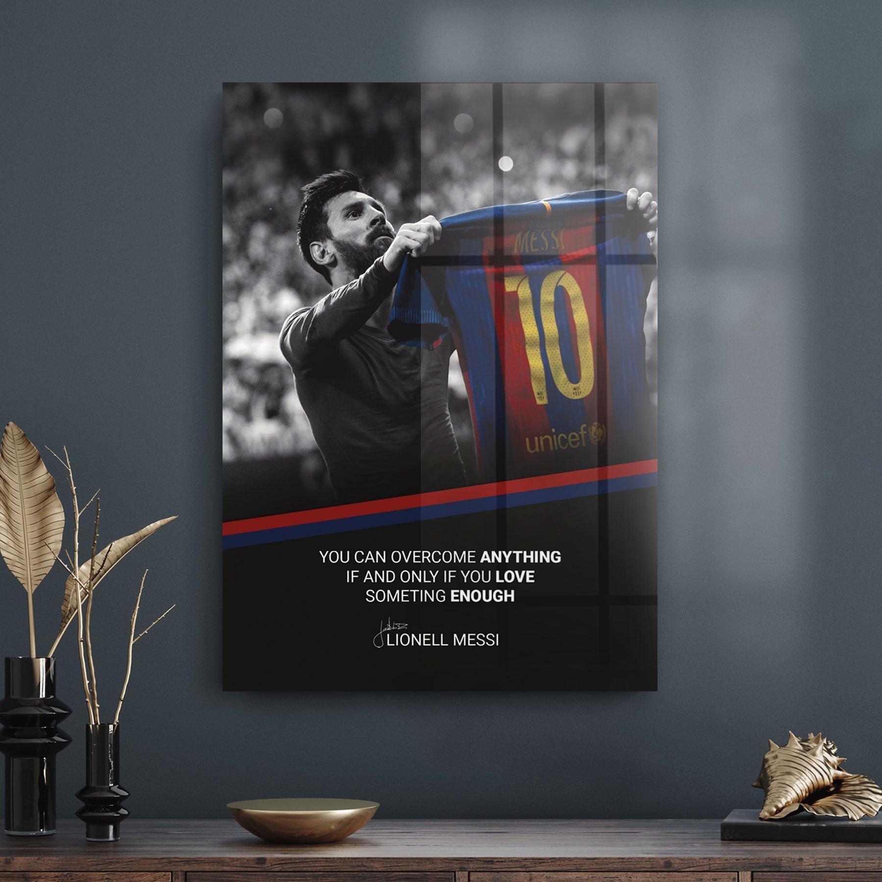 Decovetro Cam Tablo Lionel Messi Motivational 70x100 cm