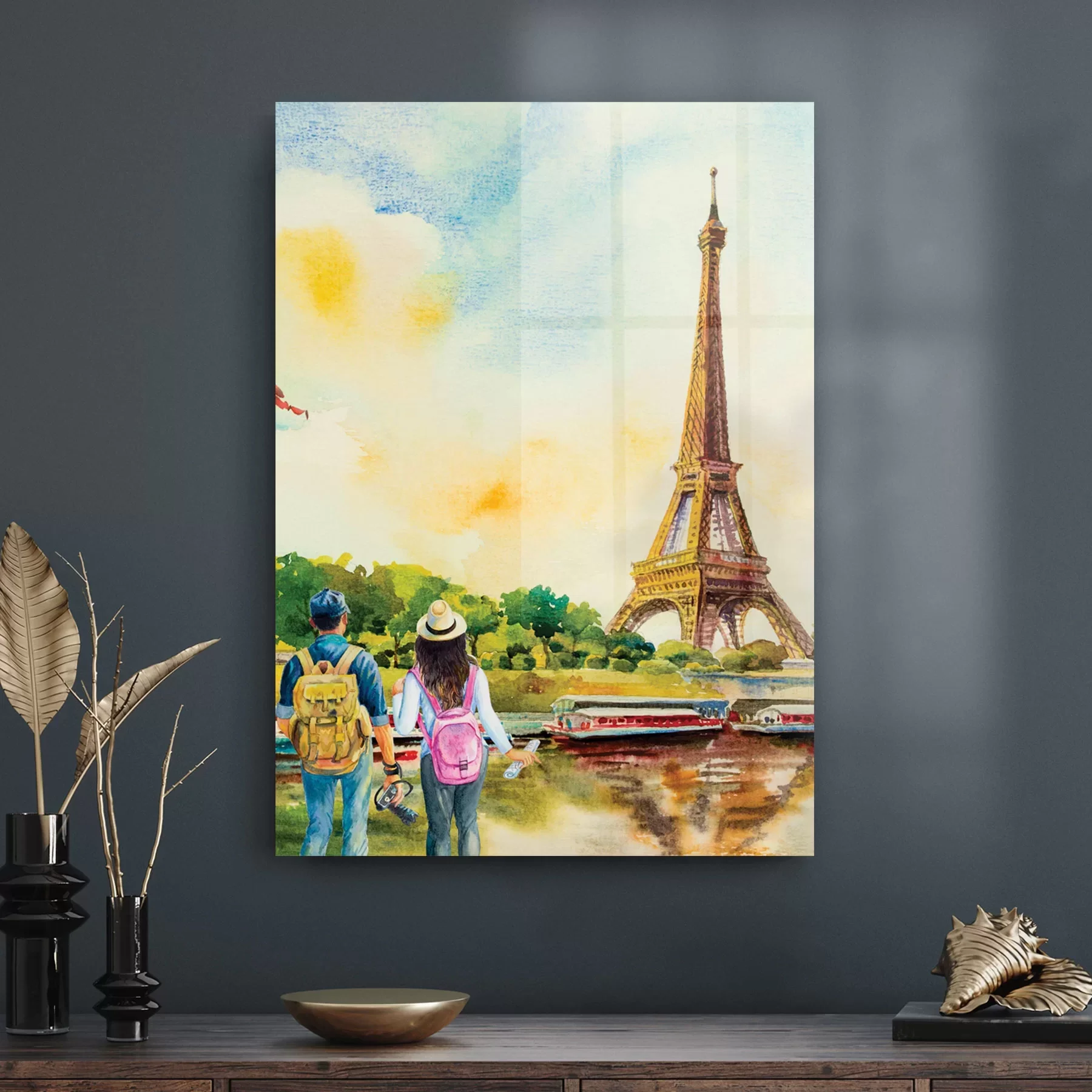 Decovetro Cam Tablo Yağlı Boya Paris Eyfel 70x100 cm