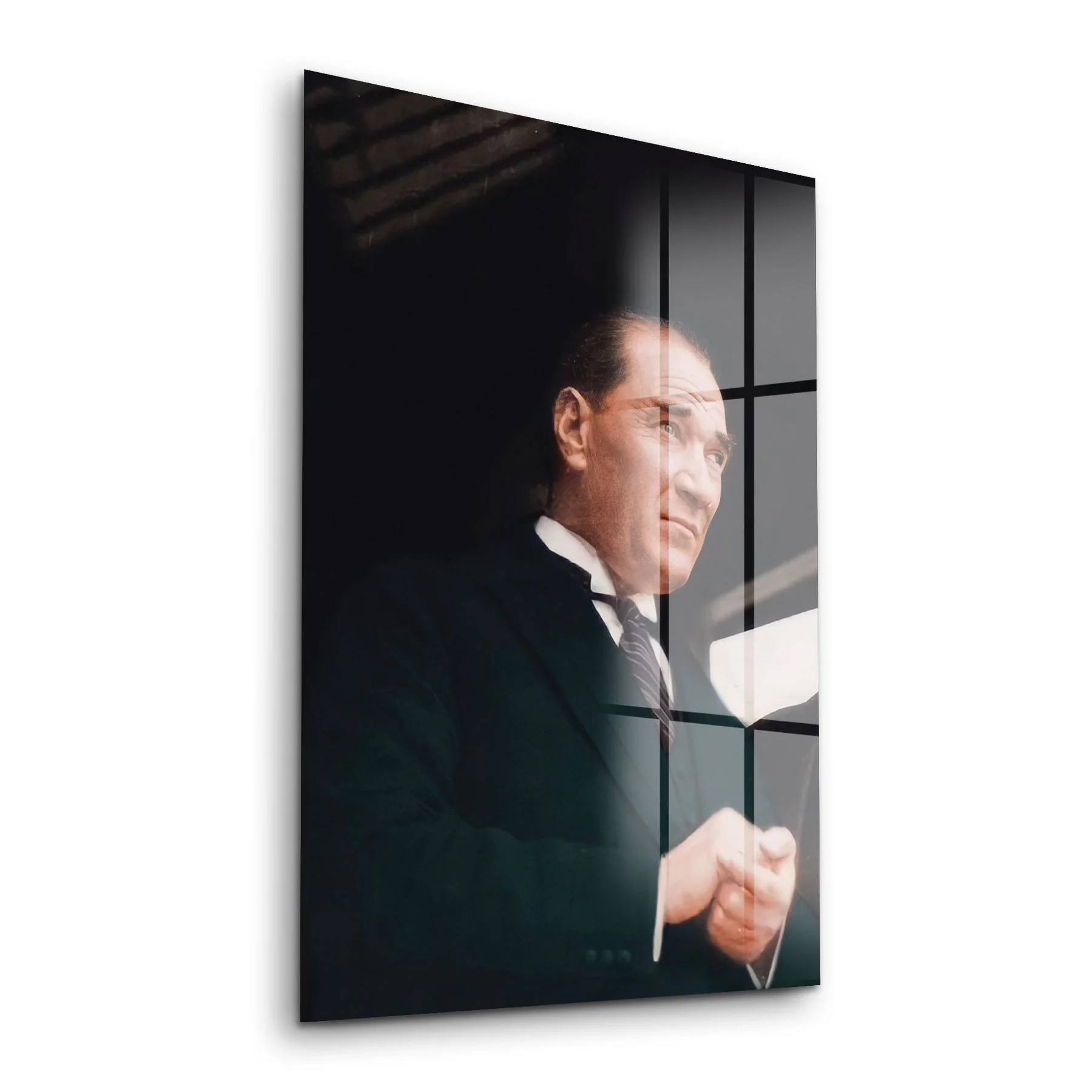 Decovetro Cam Tablo Atatürk Takım Elbiseli 70x100 cm
