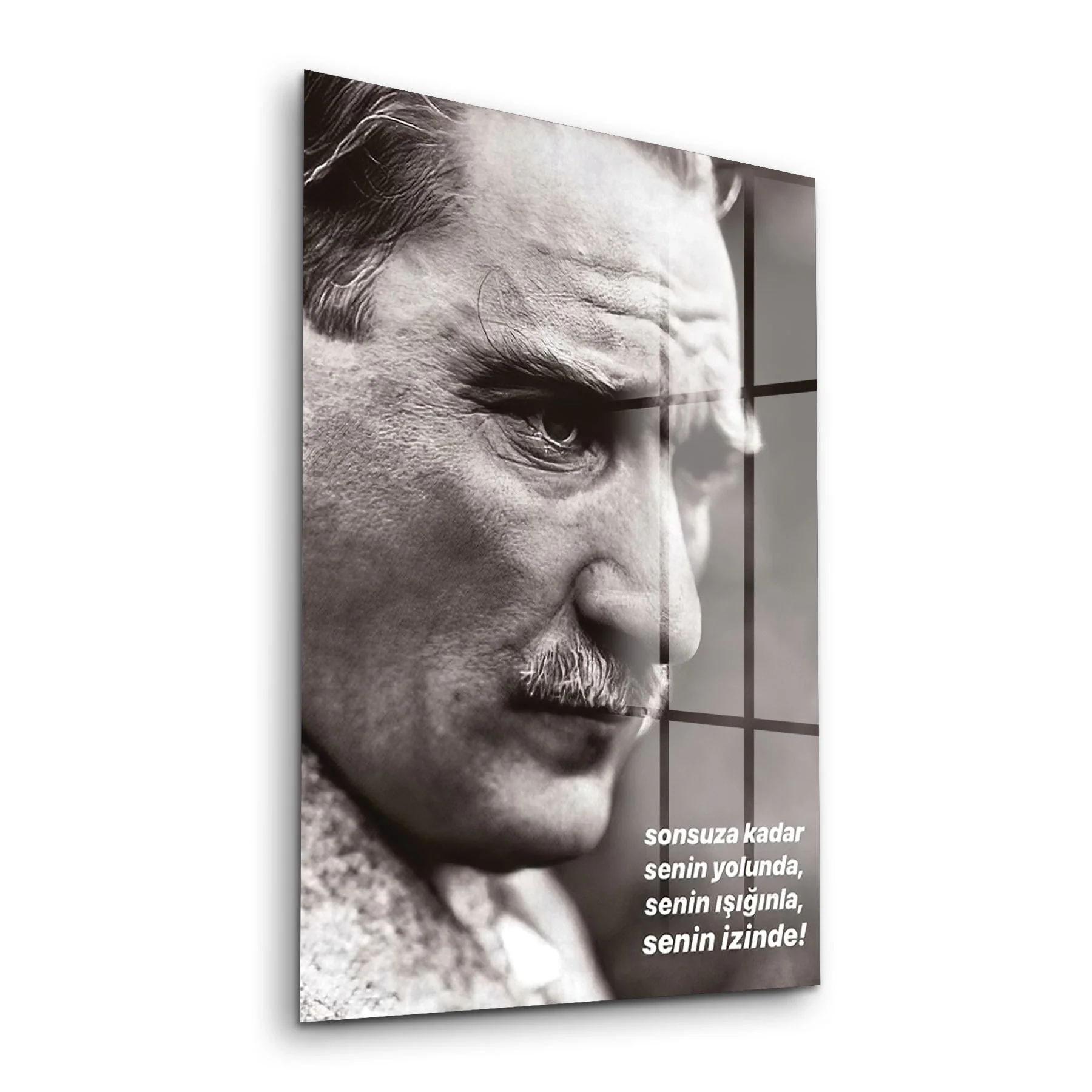 Decovetro Cam Tablo Atatürk Portresi Yazılı 70x100 cm