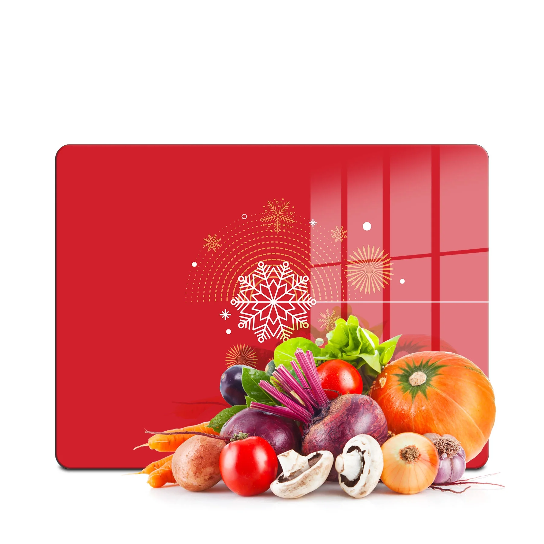 Decovetro Cam Kesme Tahtası ve Sunumluk Yeni Yılbaşı Desenli 30x40 cm