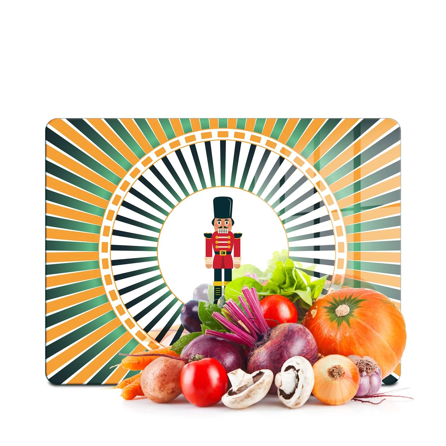 Decovetro Cam Kesme Tahtası ve Sunumluk Christmas Fındıkkıran Desenli 20x30 cm
