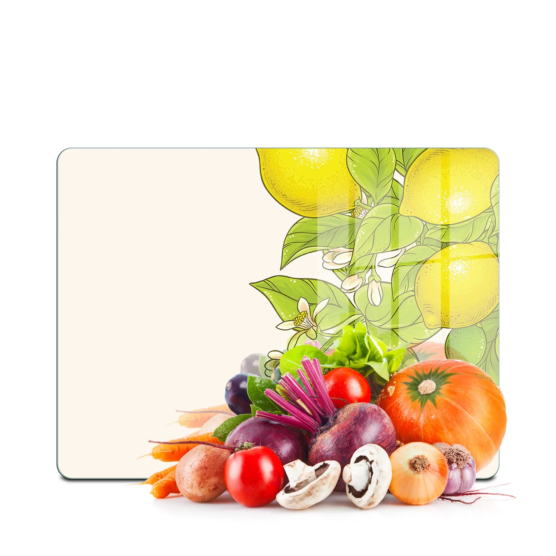 Decovetro Cam Kesme Tahtası ve Sunumluk Vintage Lemon 20x30 cm