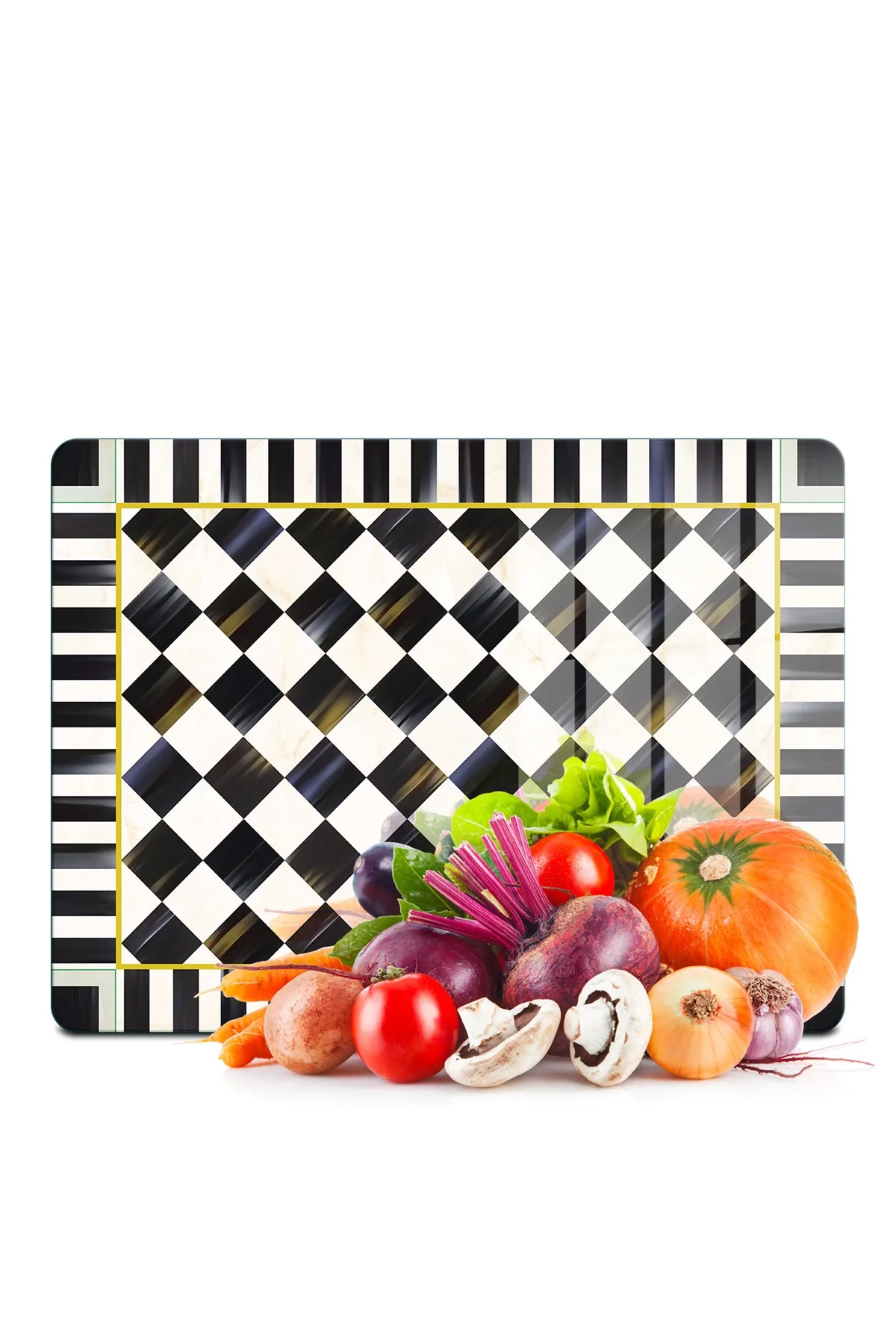 Decovetro Cam Kesme Tahtası ve Sunumluk MacKenzie Desenli 20x30 cm
