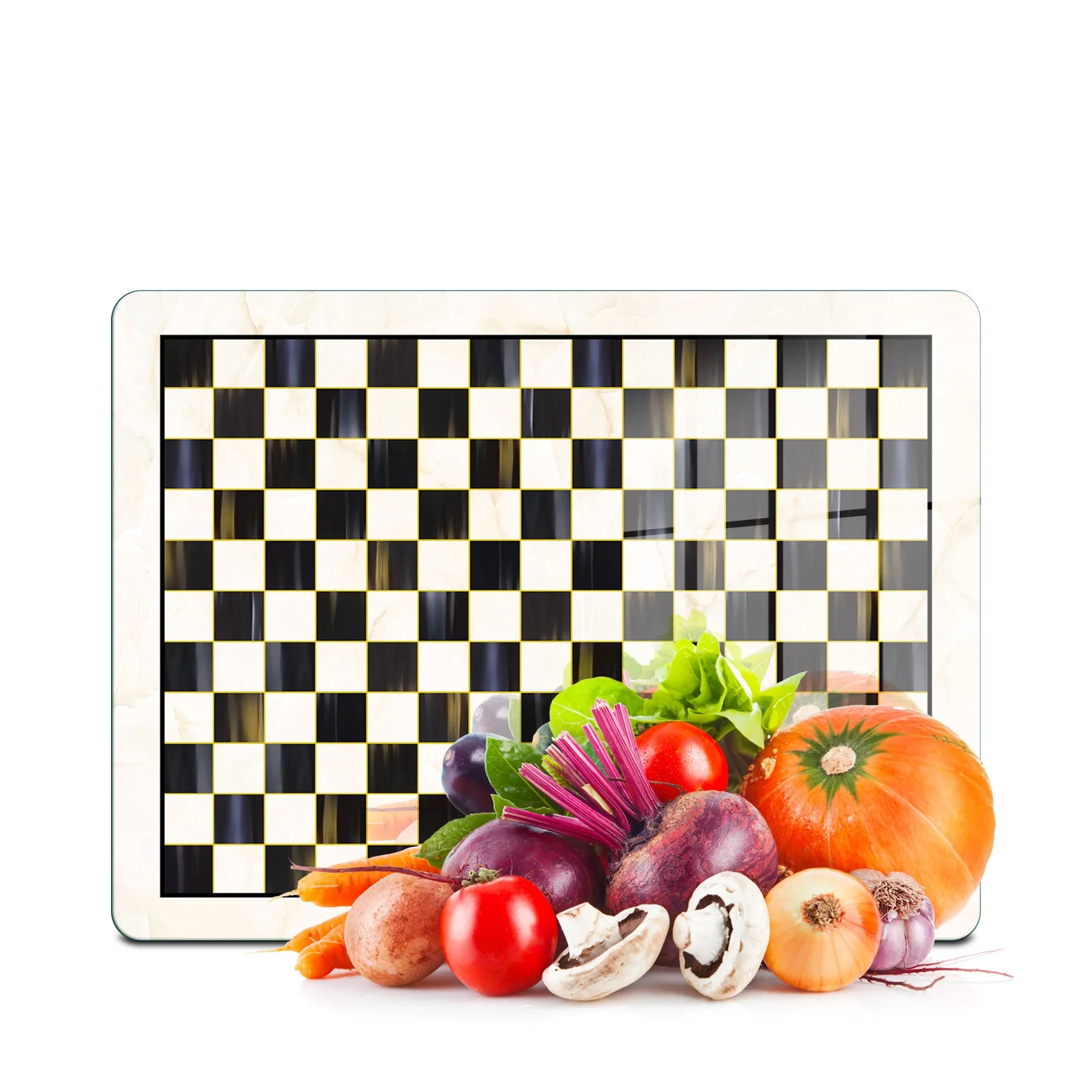 Decovetro Cam Kesme Tahtası ve Sunumluk MacKenzie Dama 30x40 cm