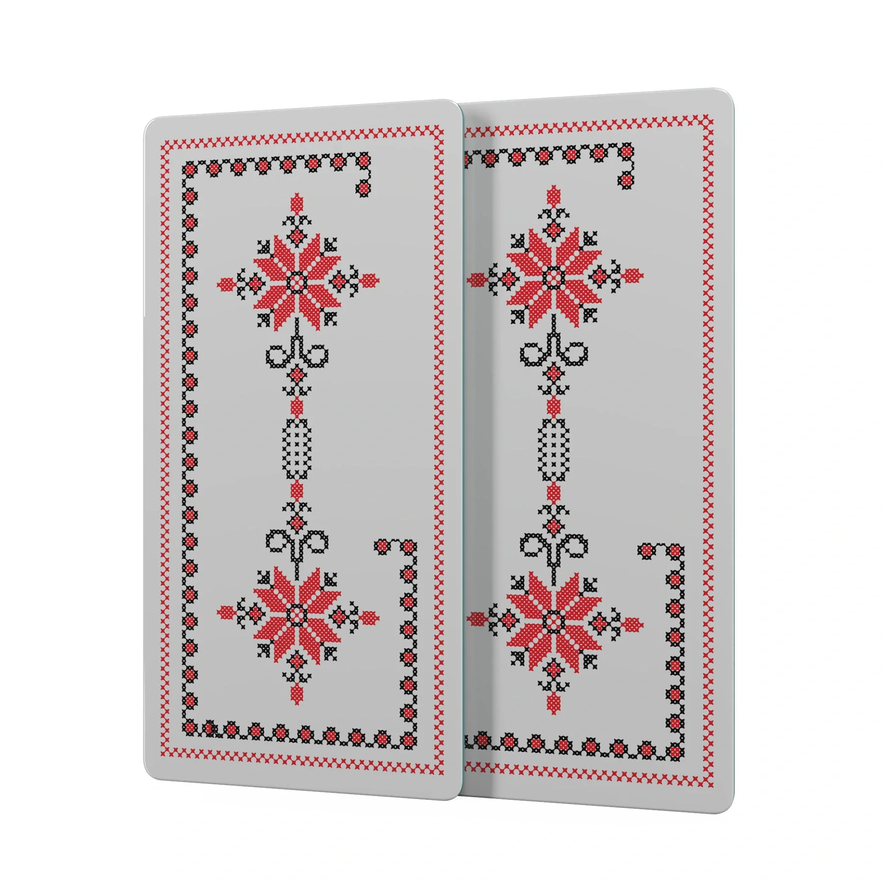 Decovetro Cam Kahve Sofra Sunum Tablası 2'li Set Kanaviçe Desenli 30 x 15 cm