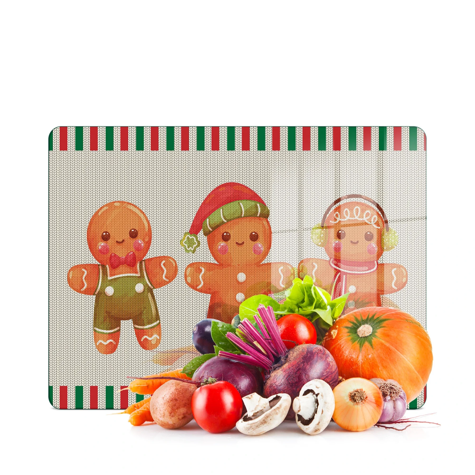 Decovetro Cam Kesme Tahtası ve Sunumluk Gingerbread Yeniyıl Kurabiye Desenli 30 x 40 cm
