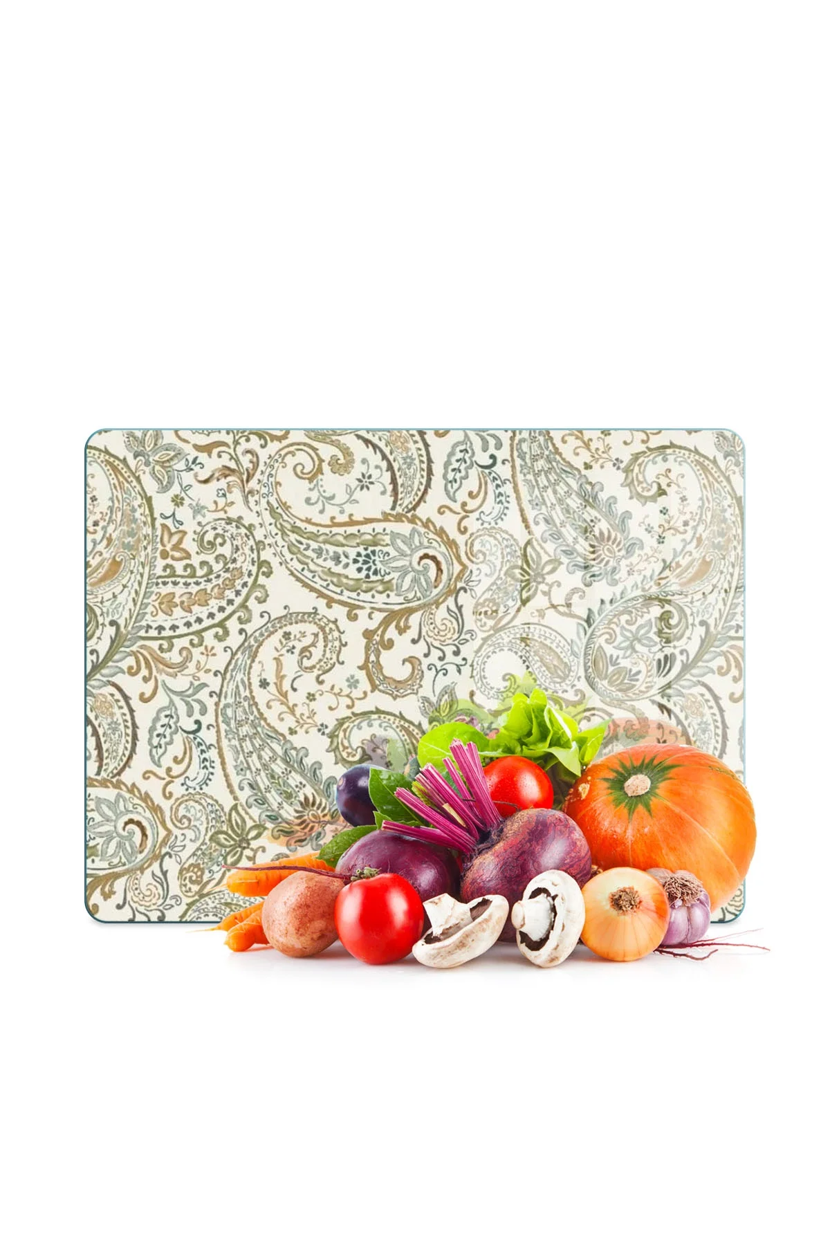 Decovetro Cam Kesme Tahtası ve Sunumluk Şal Desenli 40 x 30 cm