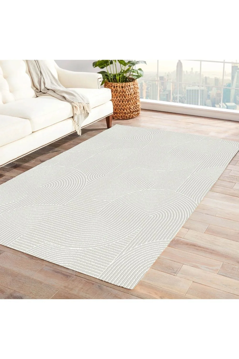 Jassrug Rölyef Halı 120X180 Joy Krem