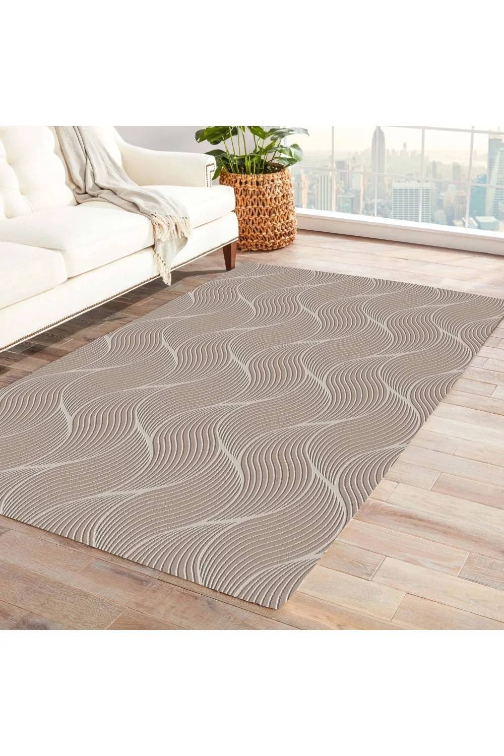 Jassrug Rölyef Halı 150X220 Orla Bej