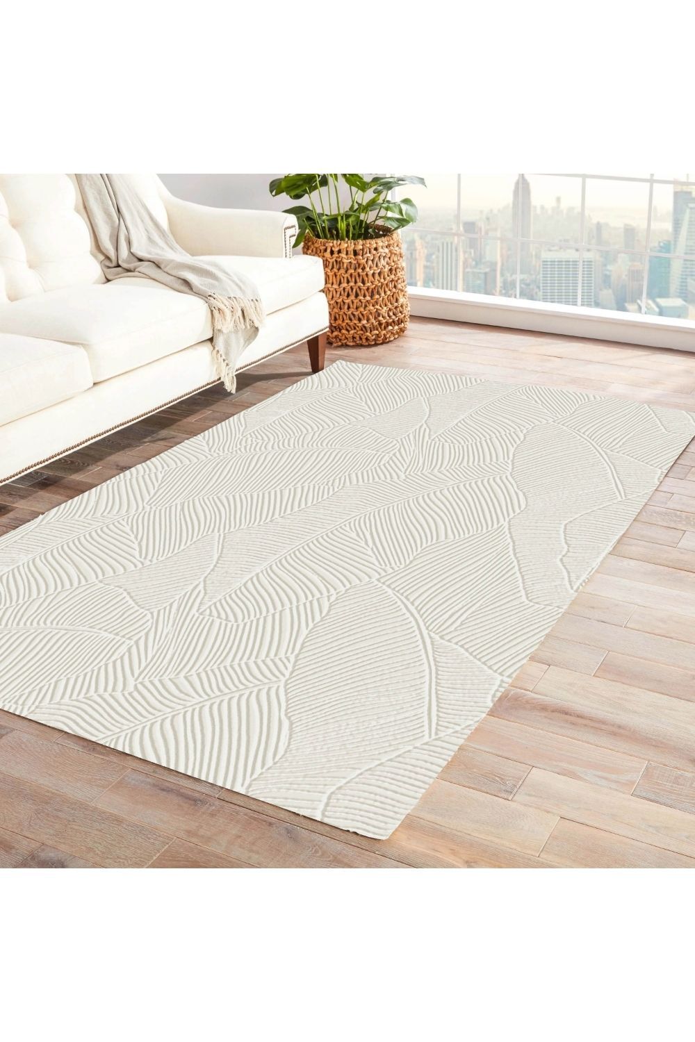 Jassrug Rölyef Halı 80X150 Garden Krem