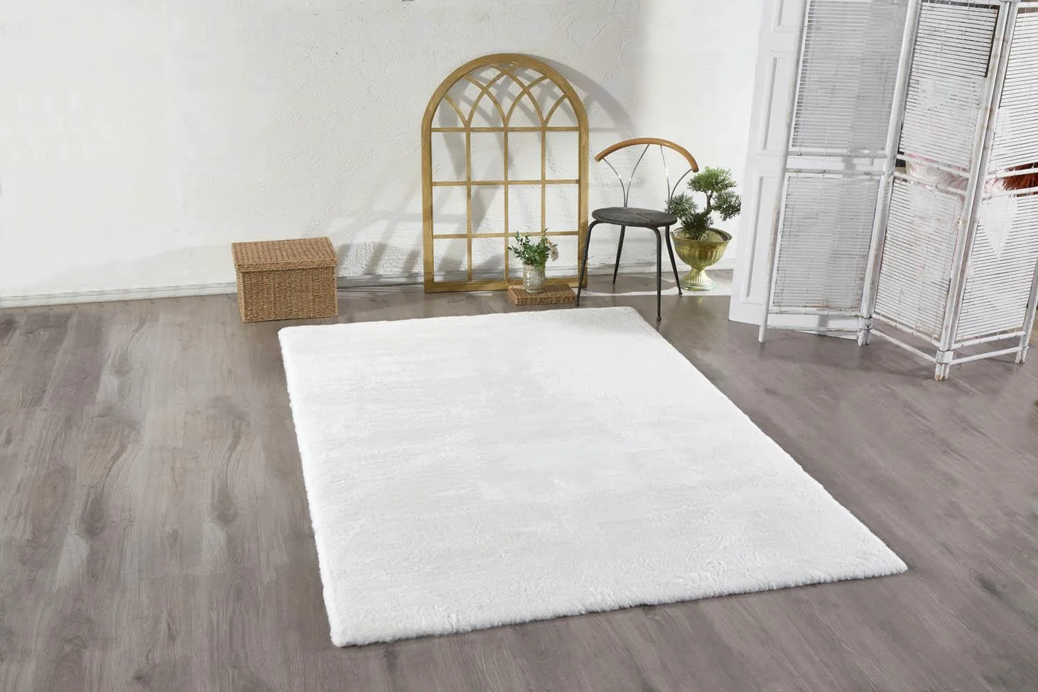 Jassrug Tavşan Tüyü Kürk Halı 160x220 Optik