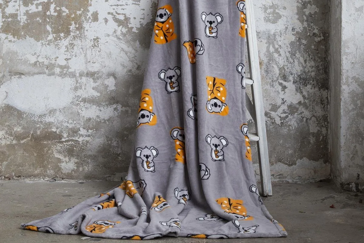 Dolce Bonita Home Wellsoft Tek Kişilik Battaniye 150x220 Koala Bear Turuncu