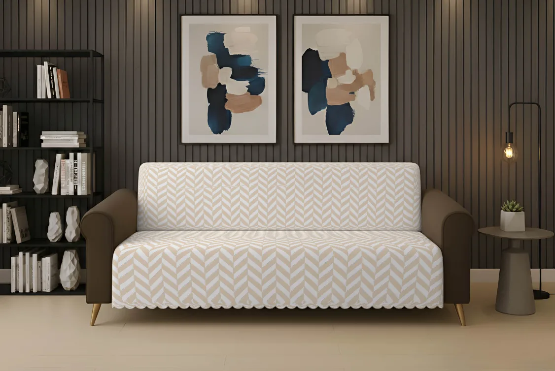 Dinarsu Kaydırmaz Koltuk Örtüsü 175X220 Ege Bej