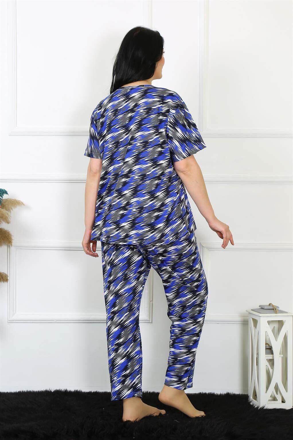 Angelino Kadın 5XL-6XL-7XL-8XL Büyük Beden Kısa Kol Pijama Takım 75010