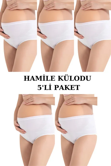 Angelino İç Giyim Kadın Pamuklu Likralı Esnek Yüksek Bel Lohusa Hamile Külodu 2'Li Paket – Beyaz