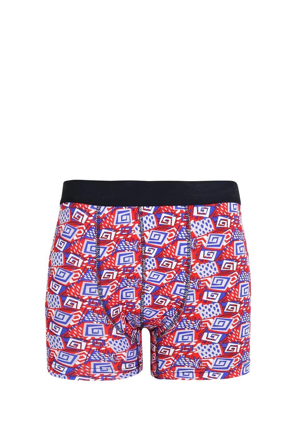Erkek Penye Likralı Desenli Boxer 40113