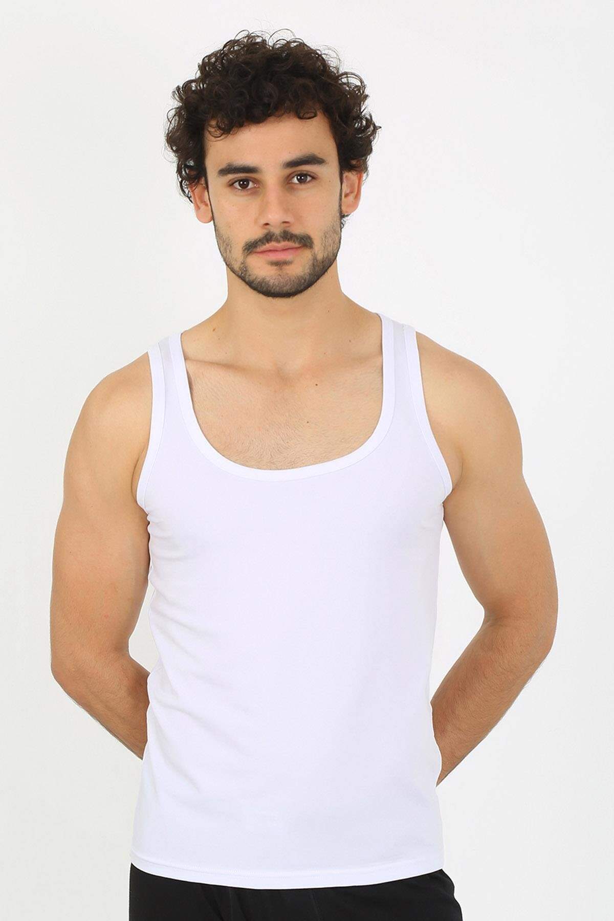 Erkek Penye Beyaz Atlet 6566