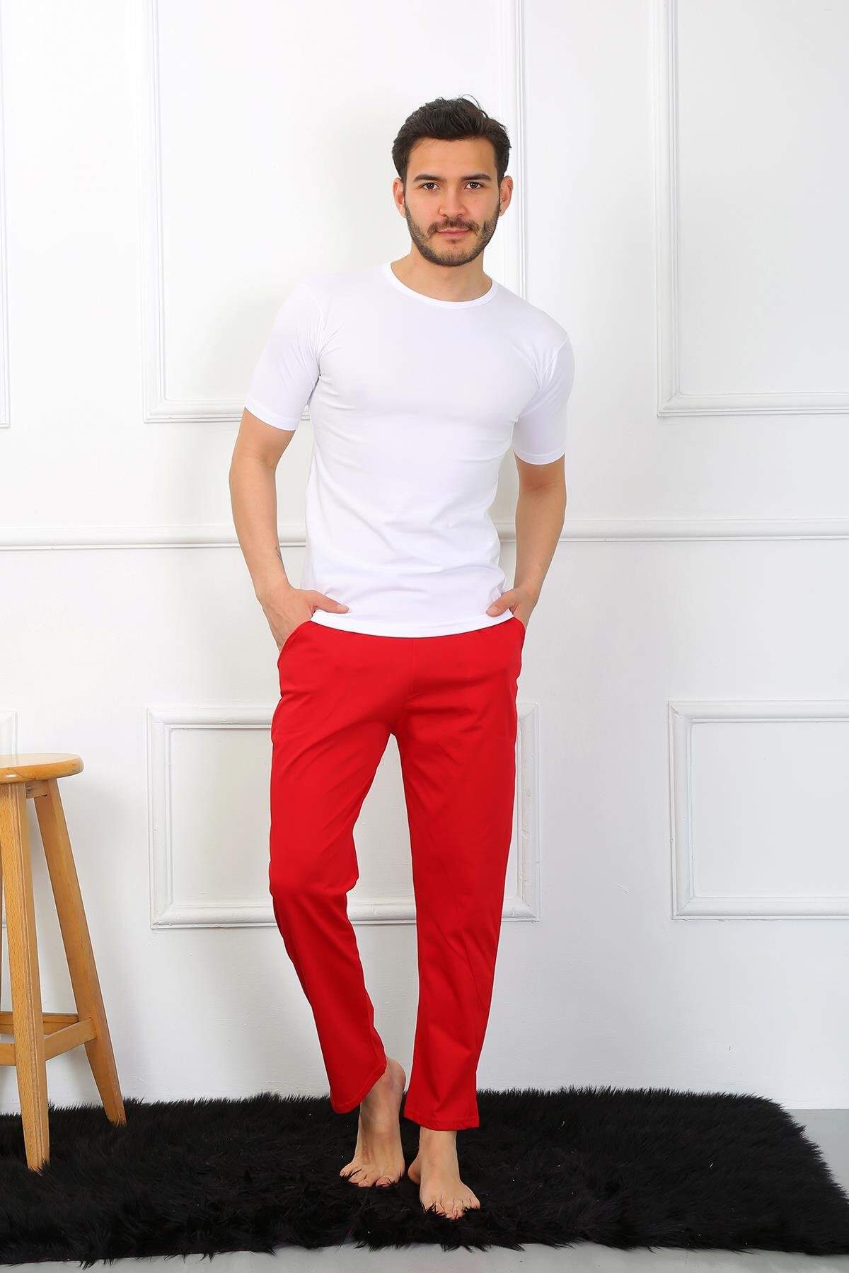 Angelino Erkek Pamuk Kırmızı Tek Alt Pijama 27495